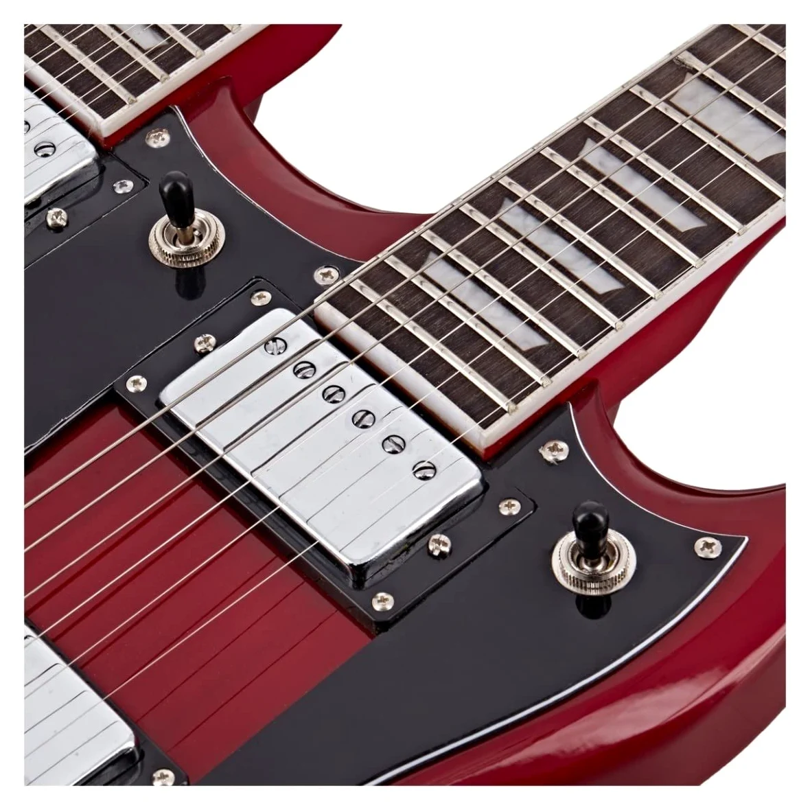 Gear4music Brooklyn chitarra elettrica a doppio manico con borsa da concerto