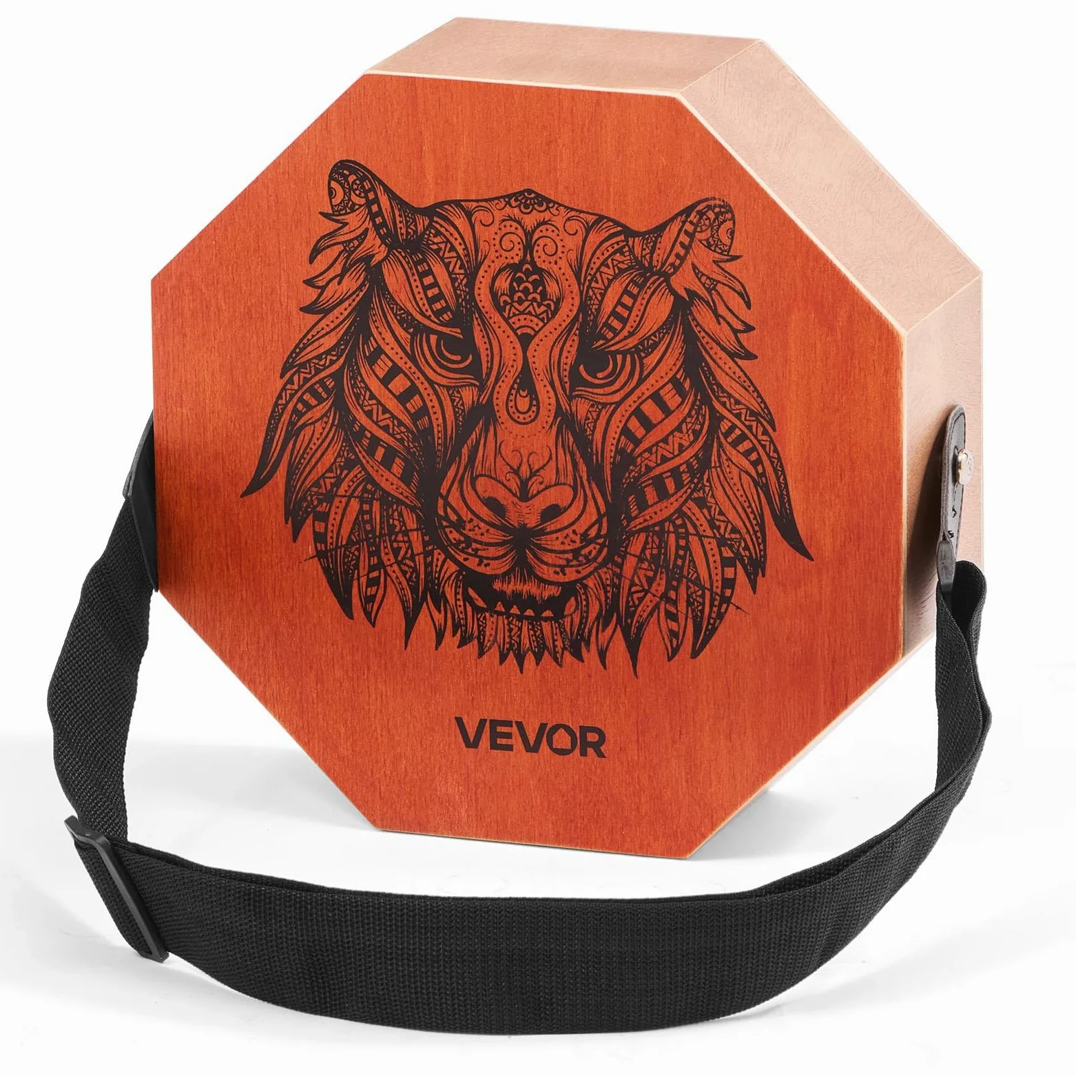 VEVOR Cajon Box Drum Unico, Con Corde per Chitarra Interne, Scatola di Percussioni in Legno Portatile, Strumento Musicale Portatile in Legno di Betulla con Tracolla Regolabile, 295 x 295 x 100 mm