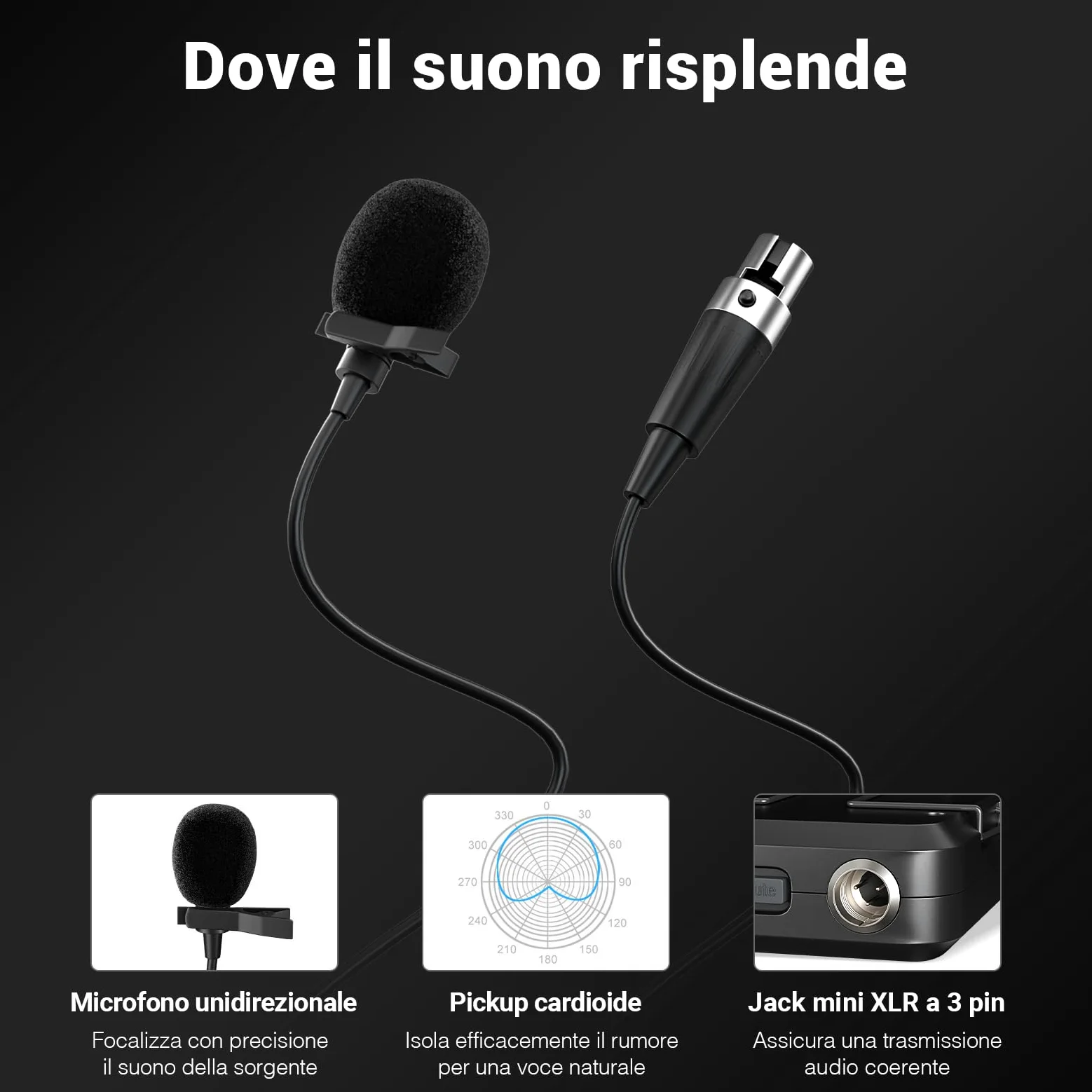 Phenyx Pro Sistema microfono wireless UHF a 4 canali con 4 bodypack, archetto/microfoni da bavero, 4x40 frequenze, scansione automatica, copertura di 328 piedi, per canto, DJ, chiesa (PTU-7000-4B)