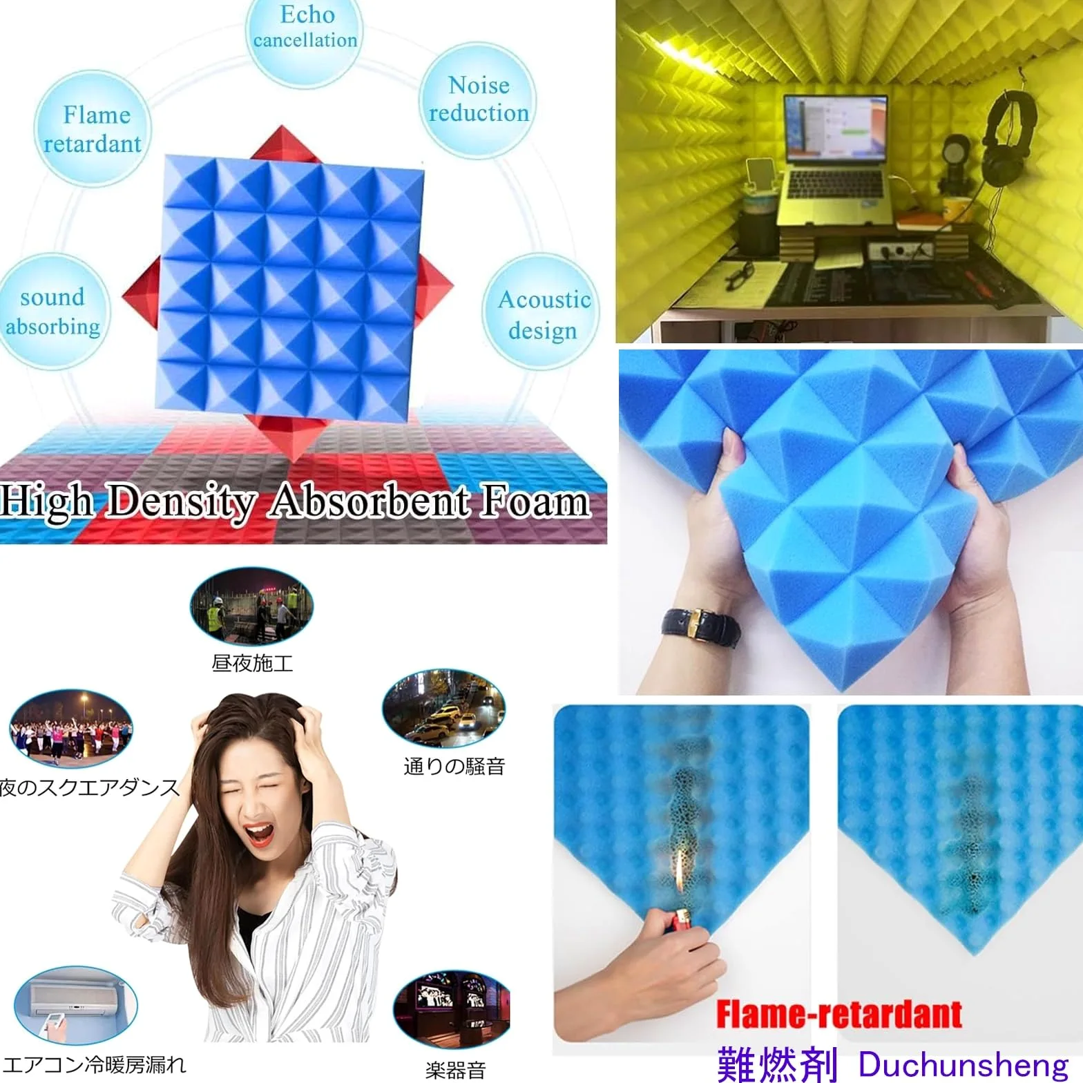 V3VOGUE Cabina Insonorizzata Portatile, Pannelli di Schiuma Acustica, Professionale Microfono Schermo di Isolamento, Spazio Privato, Stabile, per Registrazione Vocale/Acustica Podcast Canto Gaming