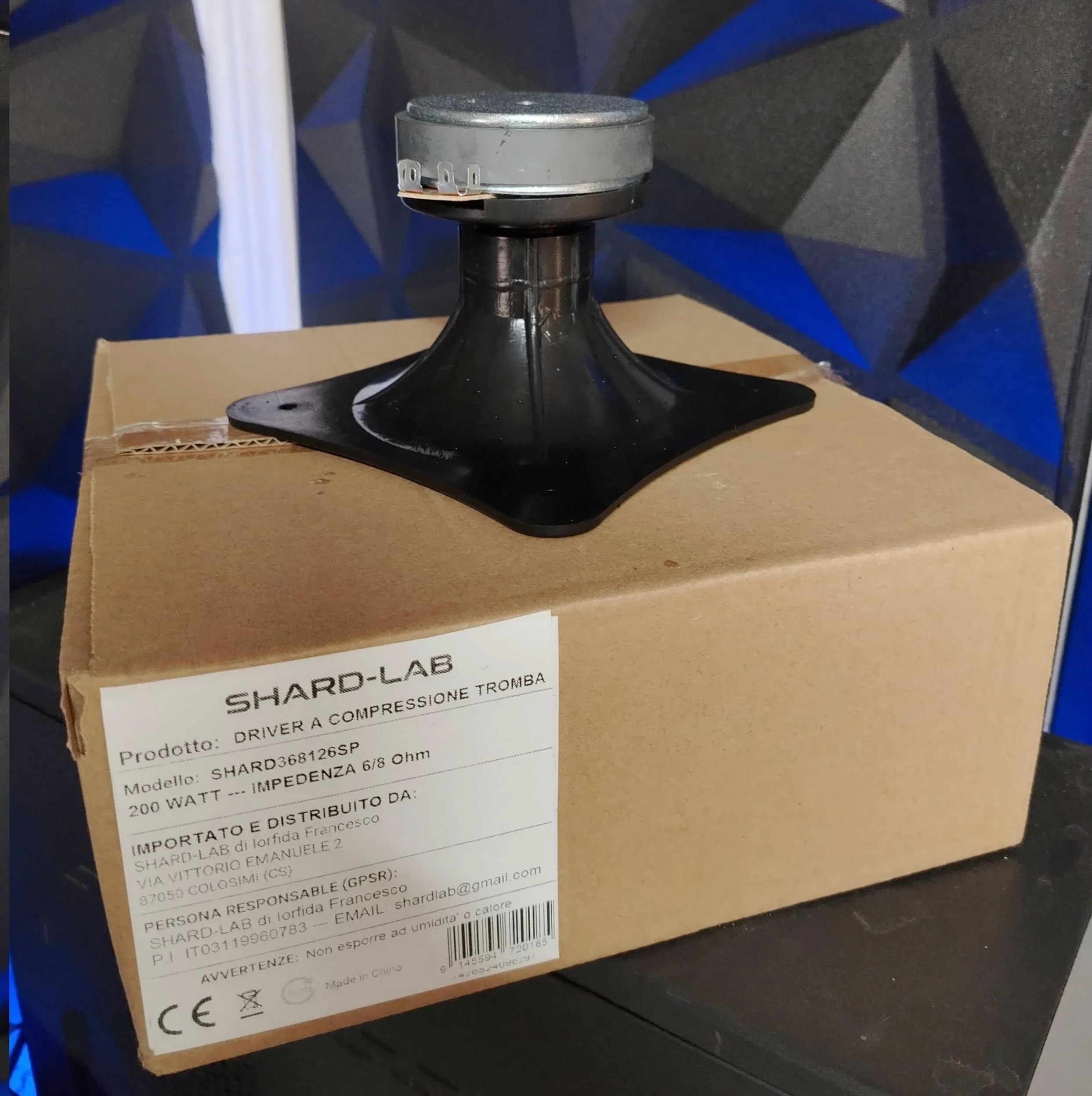 Driver a Compressione Professionale con Tromba, 200 Watt, 8 Ohm, Tweeter 15x15 cm per Casse Acustiche