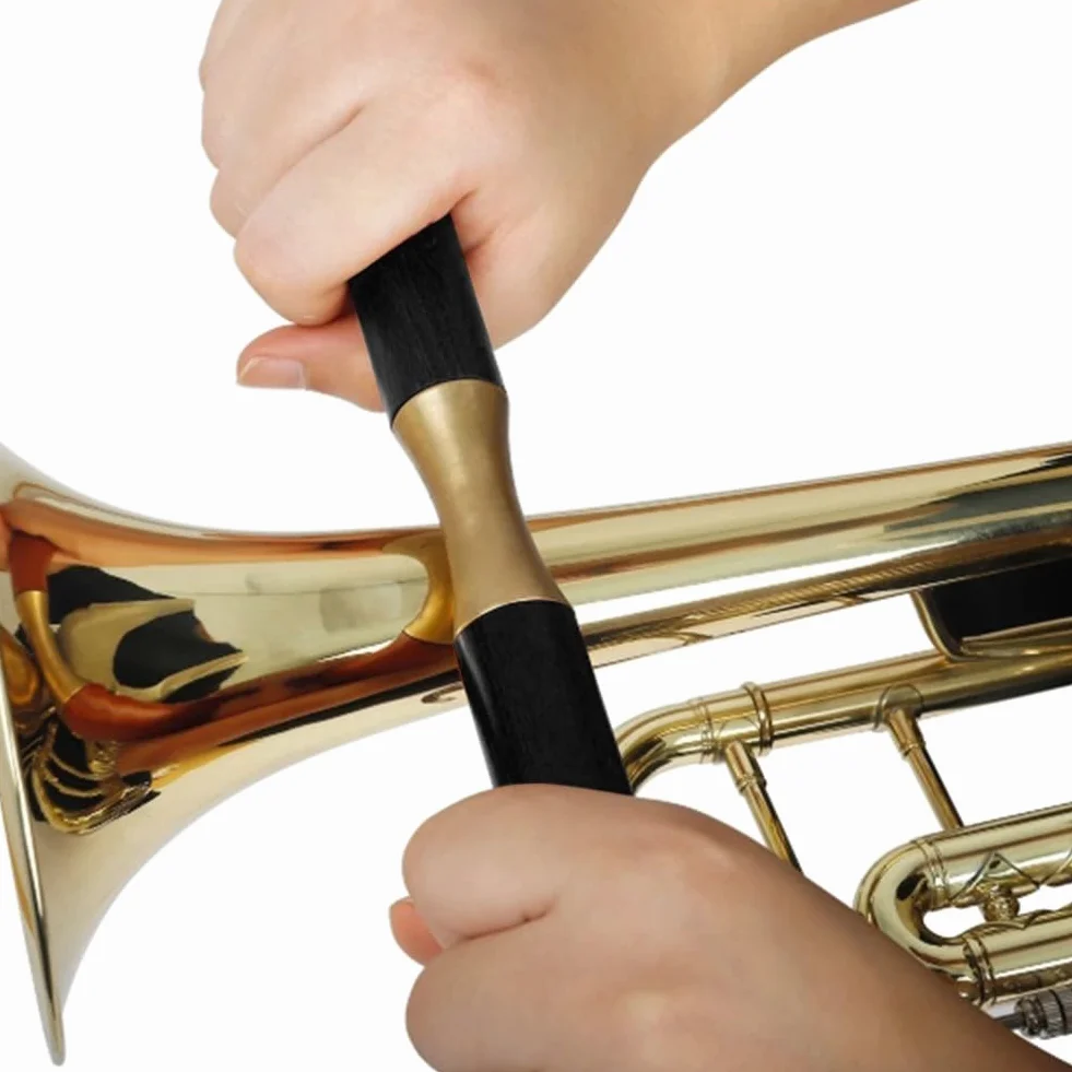 Rullo a pressione per sassofono, strumento di riparazione per tromba e trombone, accessorio per la manutenzione degli strumenti in ottone con manico in mogano, per riparare irregolarità e danni ai