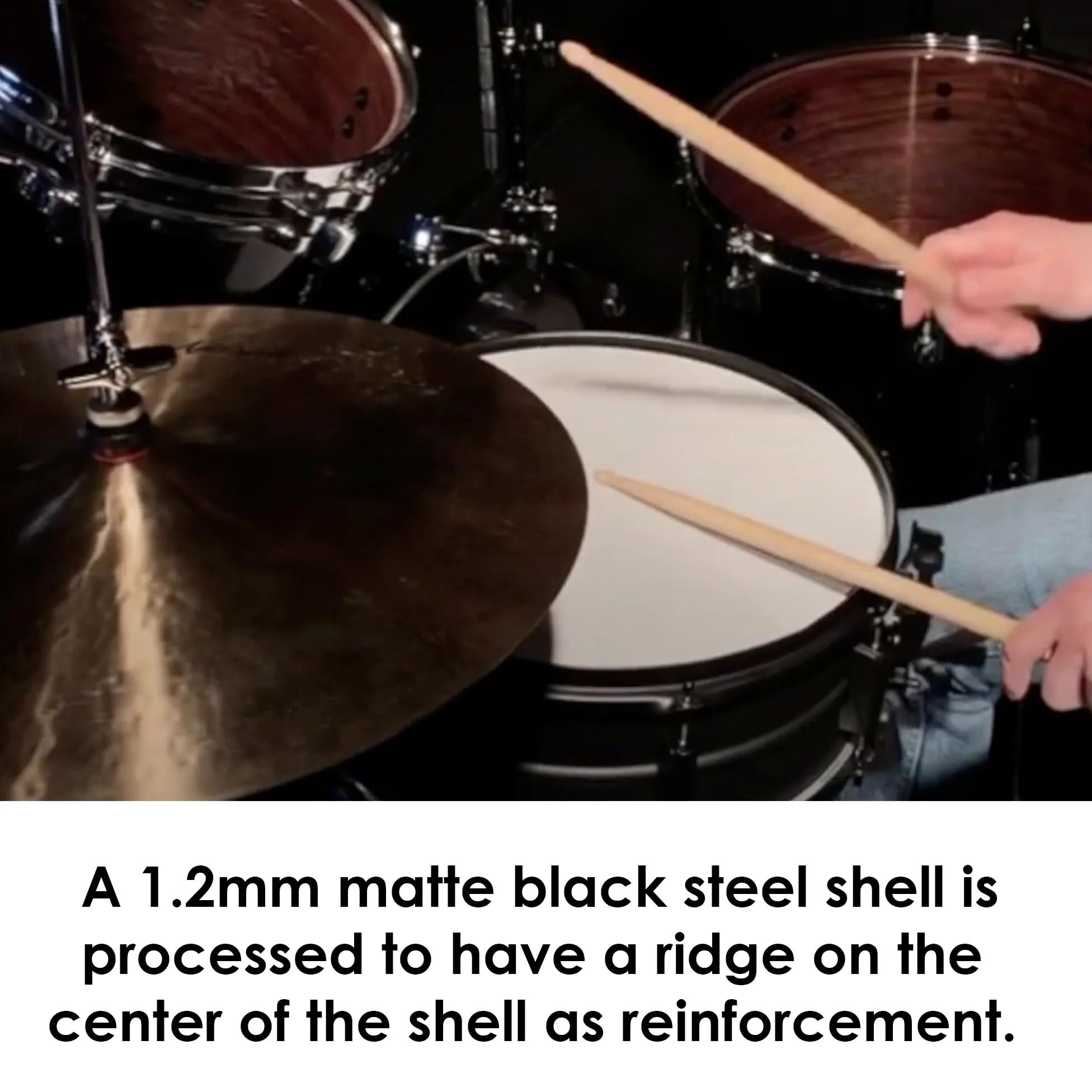 TAMA Metalworks Black Steel Snaredrum – 14" x 5,5" Matte Black (BST1455BK)