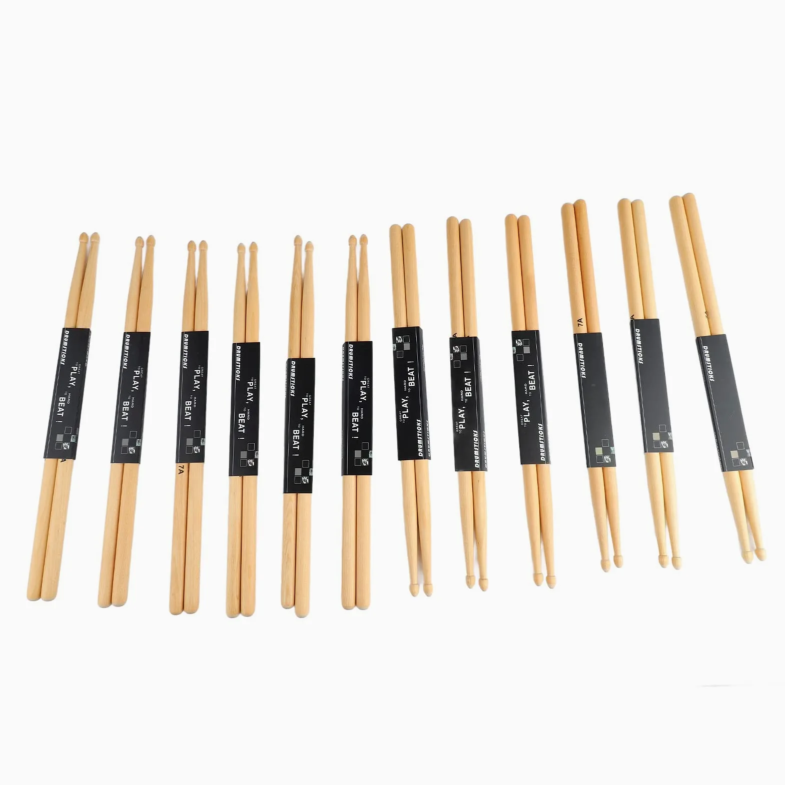 Bacchette per batteria 7A, robuste portatili 12 paia senza intoppi 7A Bacchette per batteria in legno di acero antiscivolo per esercitarsi