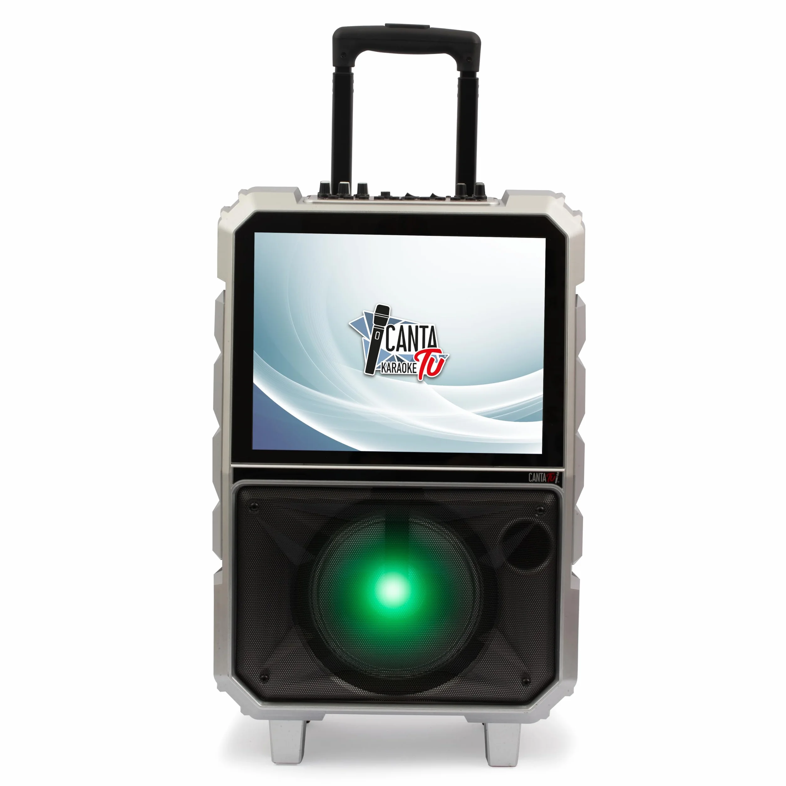 Canta Tu Karaoke 1.5 2024-Karaoke Professionale Con Microfono Wireless, Nuovo Sistema Operativo, Display Touch Più Ampio,Connessione Wi-Fi, Effetti Vocali, Batteria Ricaricabile,Voice Changer, Argento