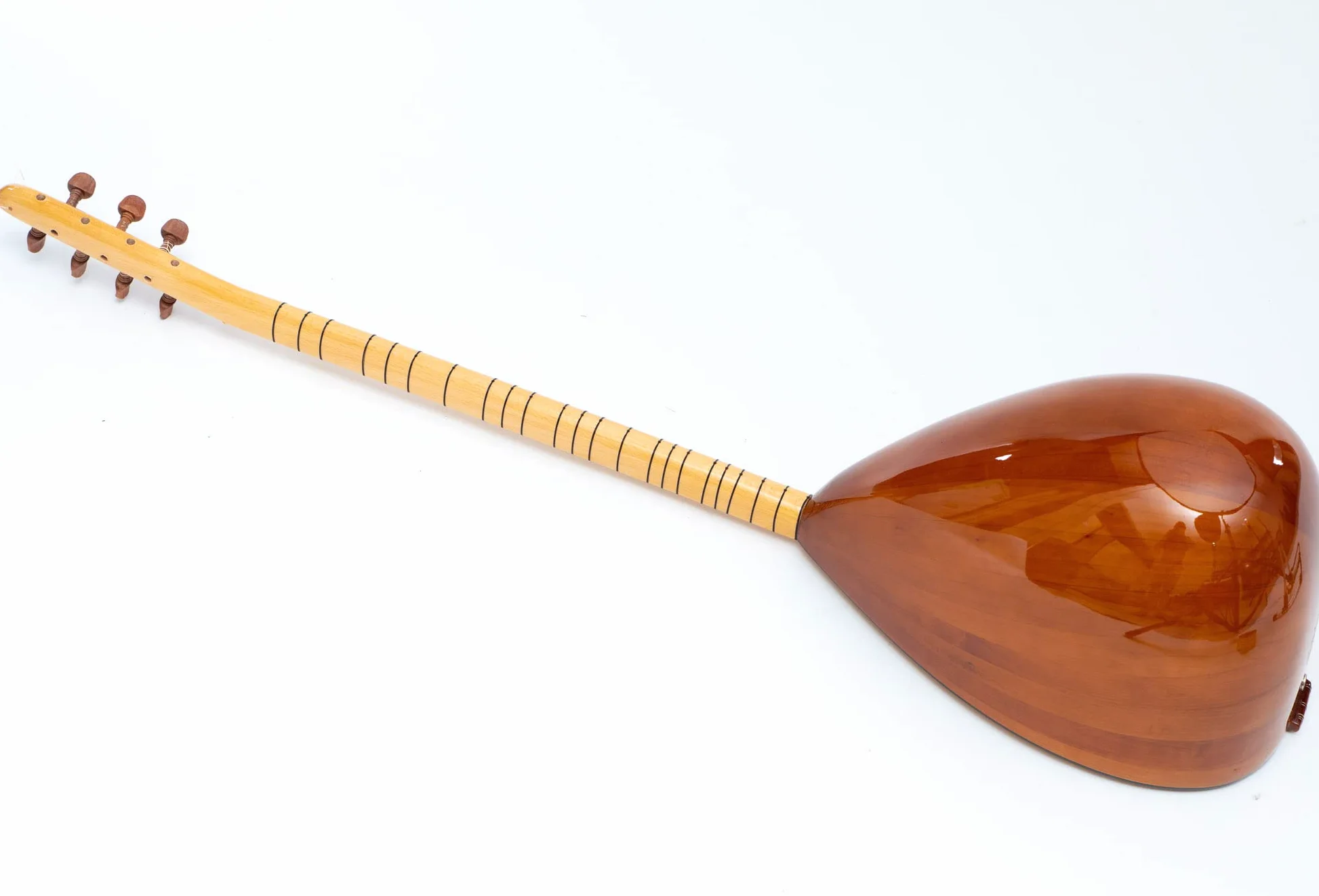 Saz turco a collo lungo in legno di ciliegio con pickup, strumento fatto a mano al 100%.