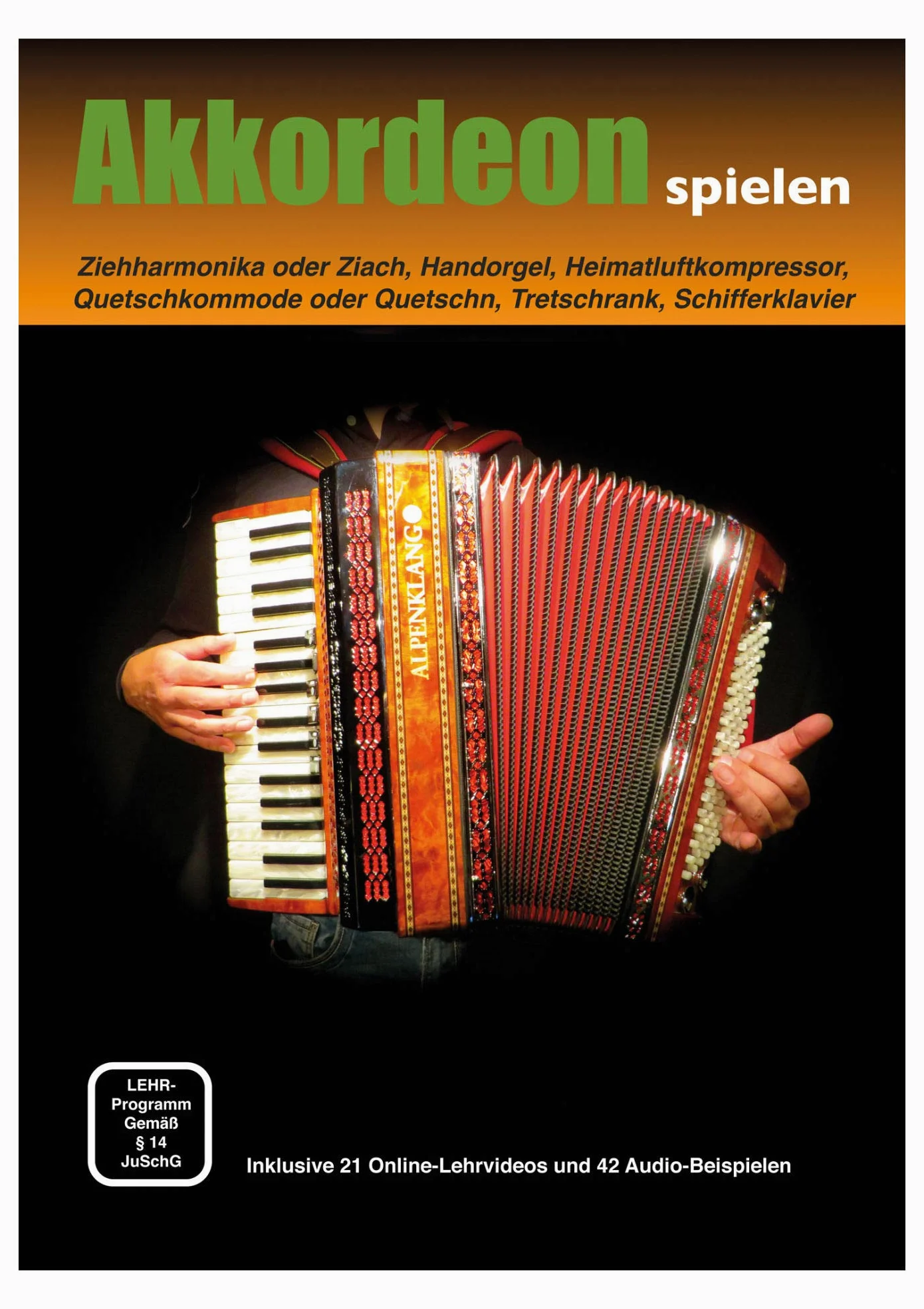 Classic Cantabile Bambino Set di Fisarmonica per Bambini (Fisarmonica per bambini 8 bassi con 17 toni, borsa e tracolla incl. leggio e scuola) Nero