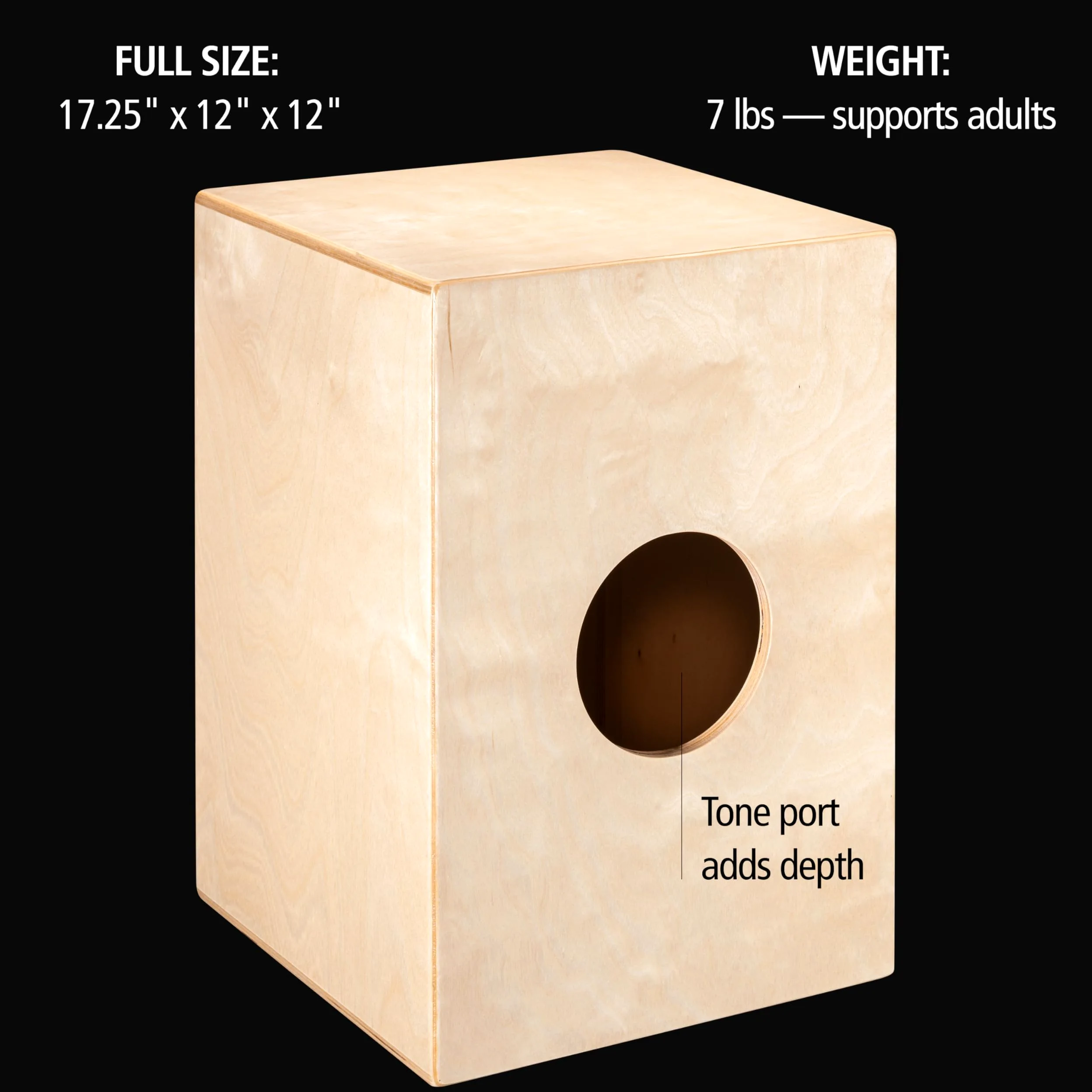 Meinl Percussion Headliner Cajon Instrument - Drum Box Compatto con Suono Snare e Suono Basso - Superficie di Suono Betulla del Baltico (HCAJ100NT)