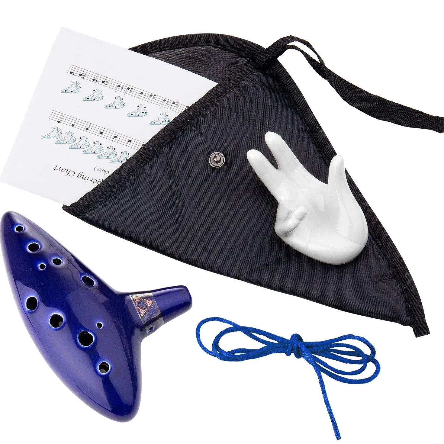 Czemo Zelda Ocarina Ceramica Contralto Tono C 12 Fori da Legenda di Zelda Ocarina di Tempo Triforza Link Cosplay Replica, Libro di Testo