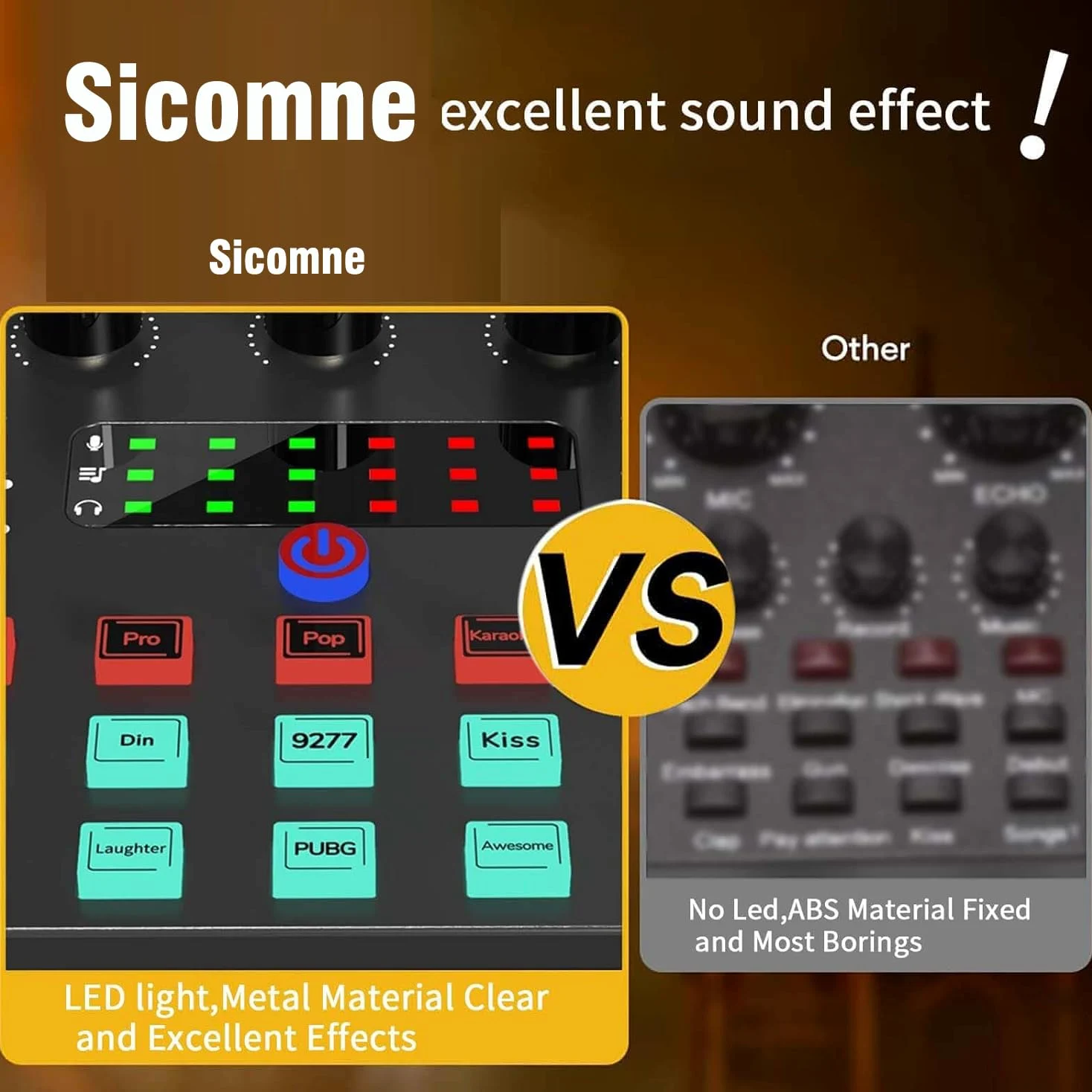 Console DJ Mixer Audio Karaoke con Microfono Scheda Audio Con Voce, Sicomne Interfaccia Mixer Audio PC Professionale Consolle da DJ Bluetooth USB Streaming Karaoke Pacchetto Attrezzatura Podcast