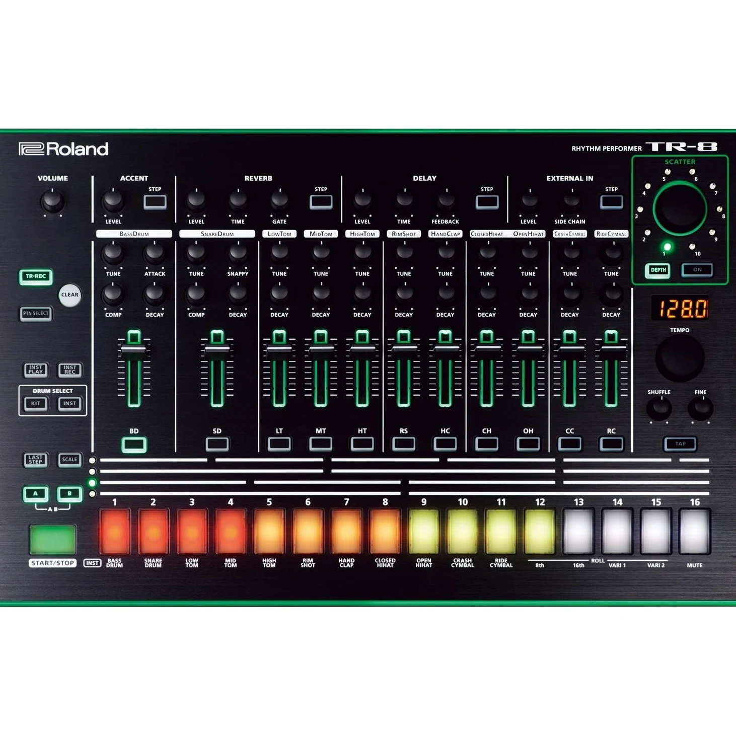 Roland TR-8 Rhythm Performer, La vera esperienza TR-808 e TR-909 in uno strumento moderno pronto per la performance