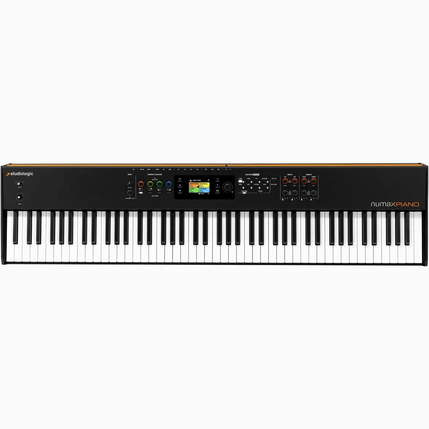 STUDIOLOGIC -NUMA X PIANO 88, Piano digitale Stage, Motore Sonoro Multi-Sintesi, MIDI Controller 4 Zone,Mixer Digitale 4 Canali Interfaccia Audio/USB, Tastiera Pesata 88 tasti,3 Contatti, Aftertouch