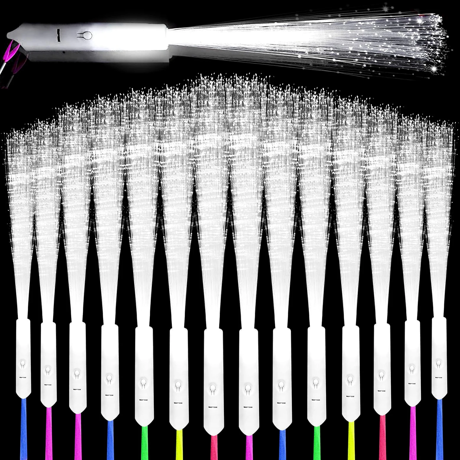 Vegena Set di 30 barre luminose a LED in fibra di vetro, per matrimoni, 3 modalità, barre luminose a LED, in fibra di vetro, per feste e concerti