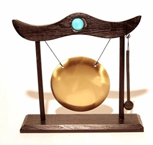 Panotophia Tam Tam - Gong con Supporto e martelletto, 12 cm, Colore Marrone