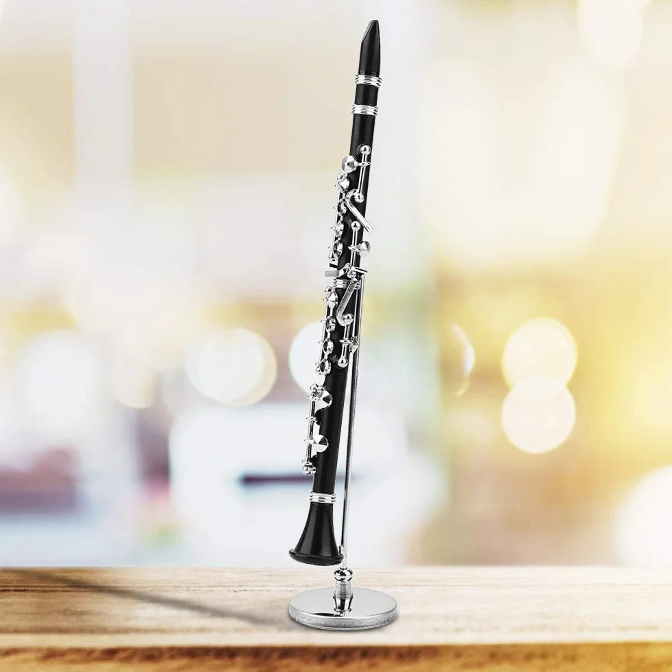 Modello di clarinetto display 16cm modello di clarinetto, modello di clarinetto, di decorazione musicale mini strumento musicale in metallo da collezione per la decorazione della