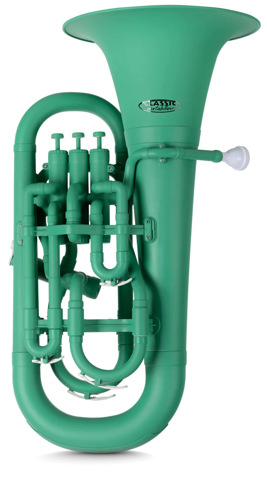 Classic Cantabile MardiBrass Euphonium Bb in plastica - 4 pistoni in alluminio - solo 2,2 kg di peso - con bocchino e custodia imbottita - verde opaco