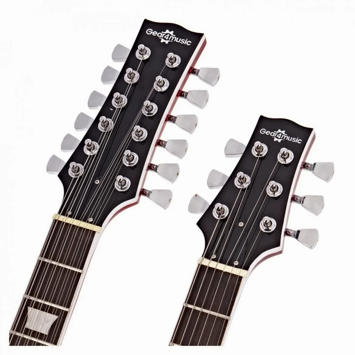 Gear4music Brooklyn chitarra elettrica a doppio manico con borsa da concerto