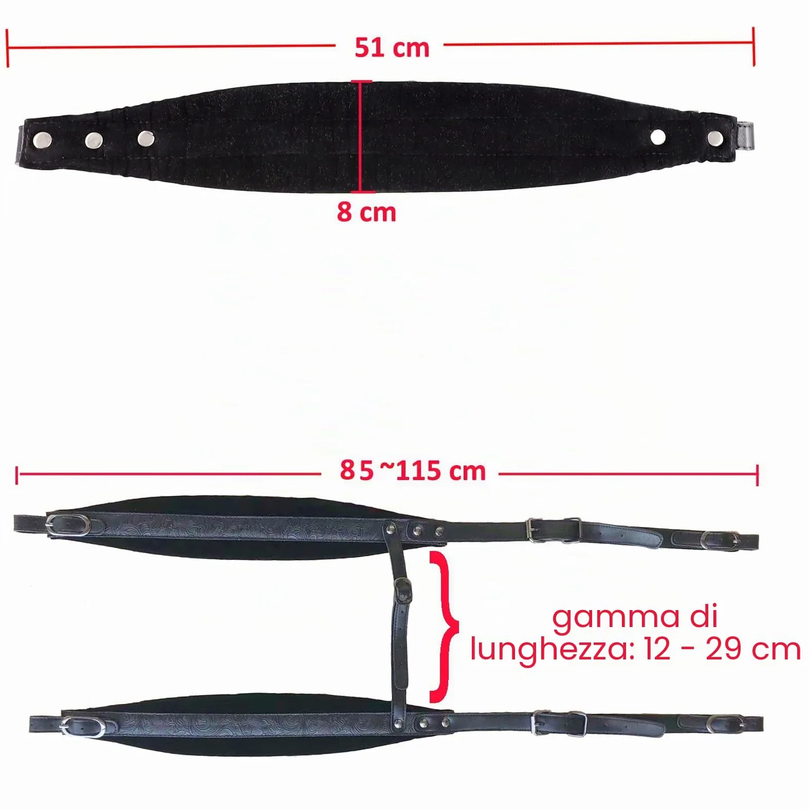 Rayzm tracolla a fisarmonica, spallacci regolabili per fisarmoniche, pelle sintetica ispessita, 8cm di larghezza * 1cm di spessore imbottitura morbida per suonare comodamente
