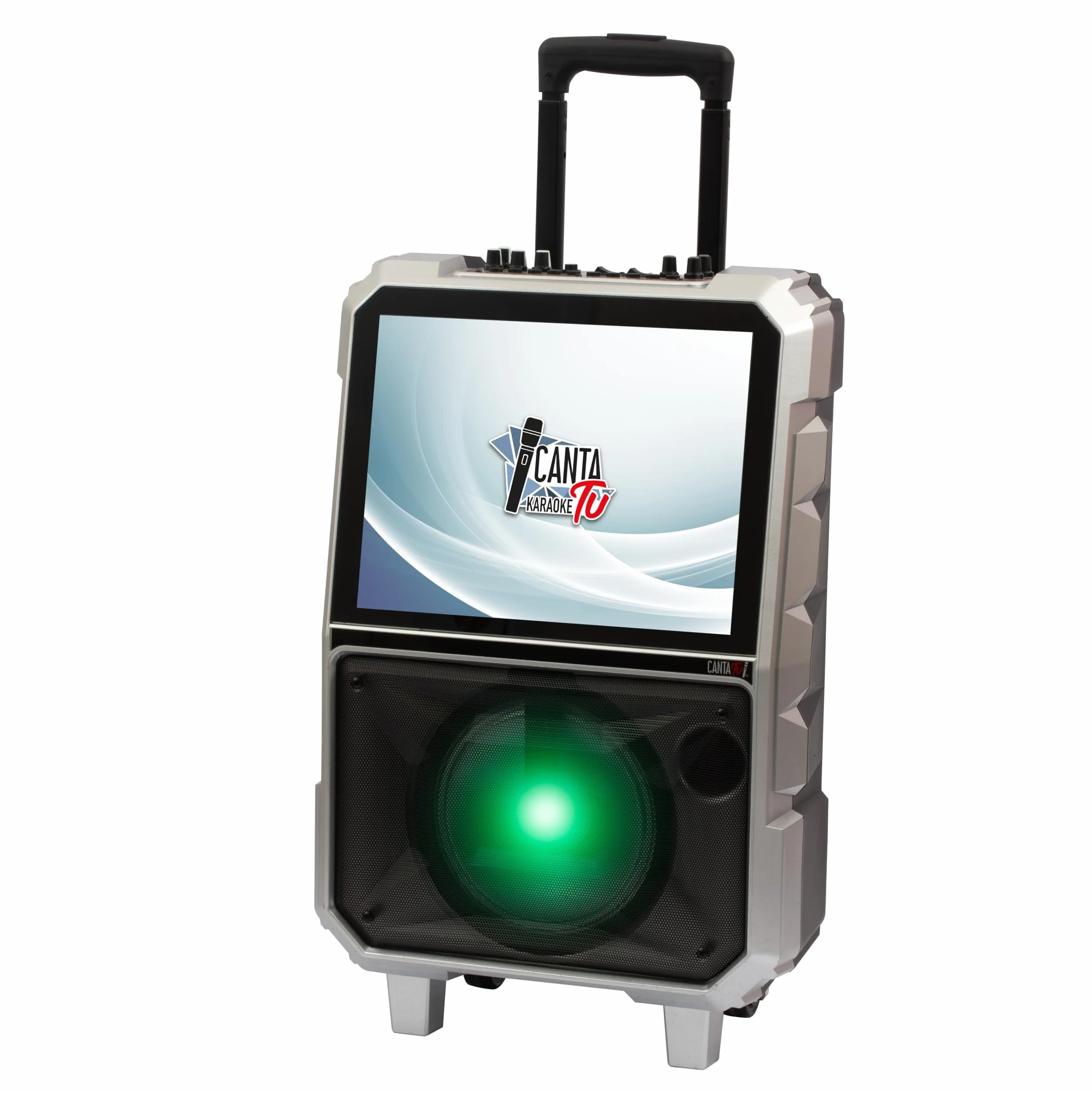 Canta Tu Karaoke 1.5 2024-Karaoke Professionale Con Microfono Wireless, Nuovo Sistema Operativo, Display Touch Più Ampio,Connessione Wi-Fi, Effetti Vocali, Batteria Ricaricabile,Voice Changer, Argento