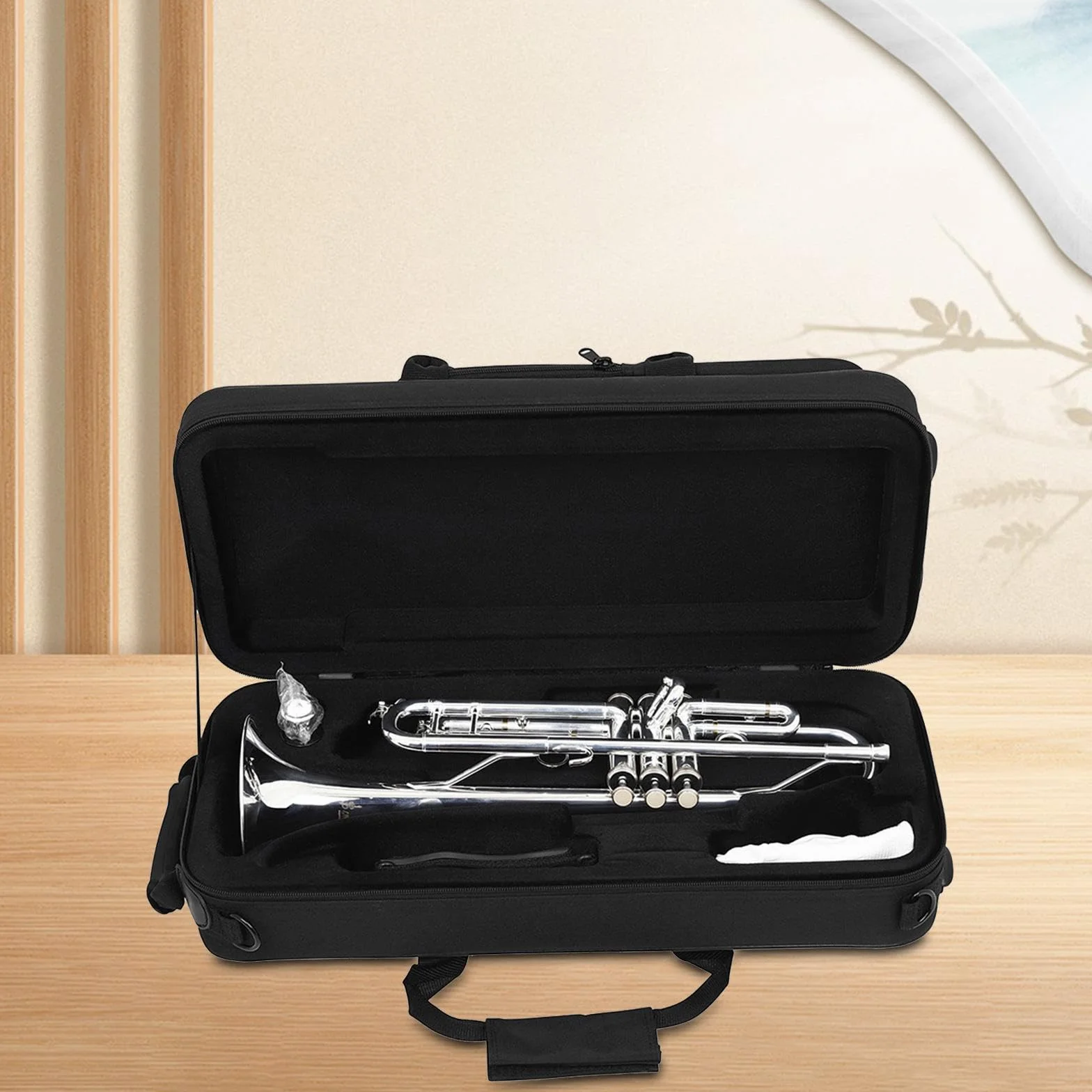 Borsa a tracolla per tromba, tracolla regolabile, zaino per tromba, borsa per strumenti musicali, per concerti, spettacoli all'aperto