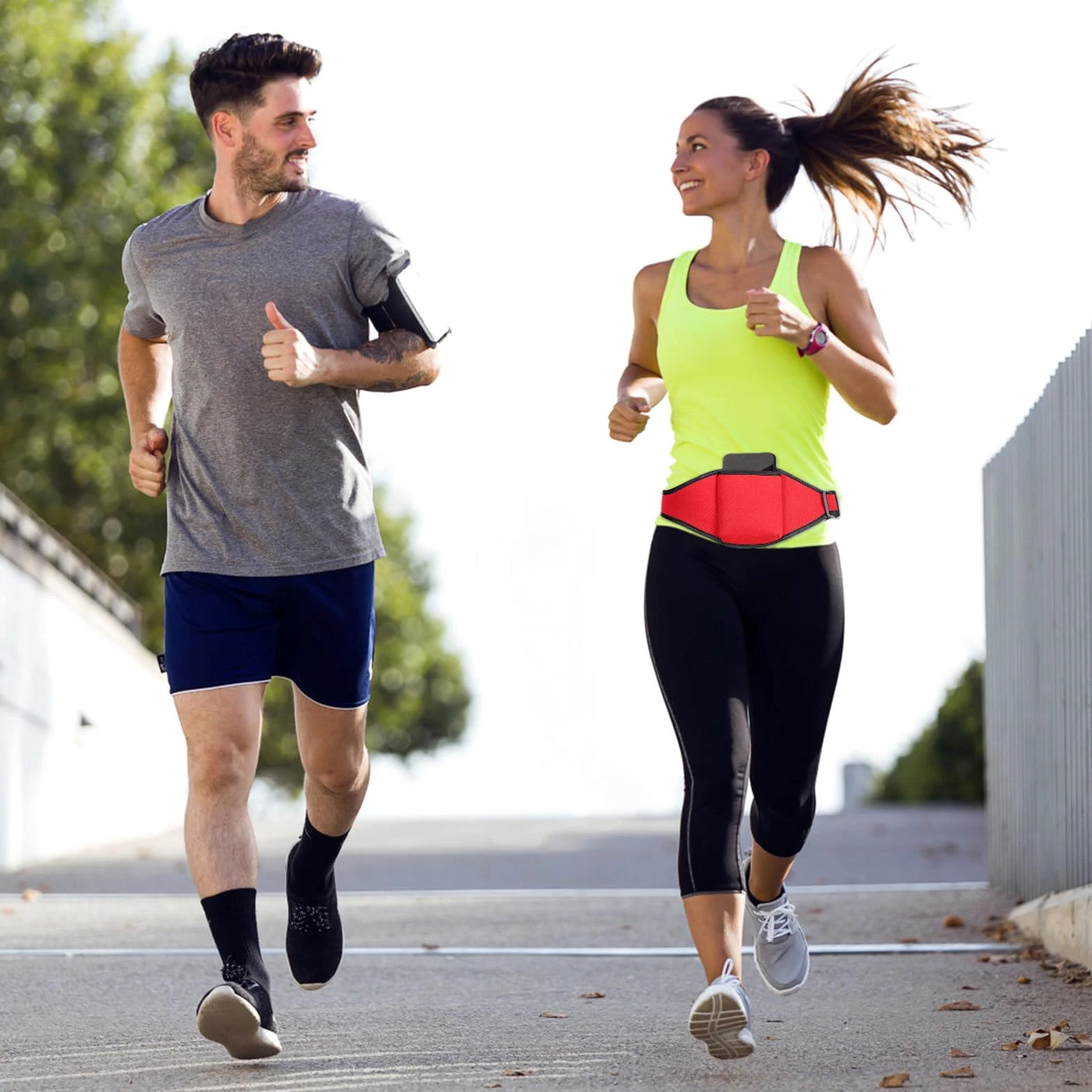 Borsa Cintura per Microfono Fitness in Fibra di Poliestere Rossa, Portamicrofono Sicuro e Discreto per Sport e Palcoscenico