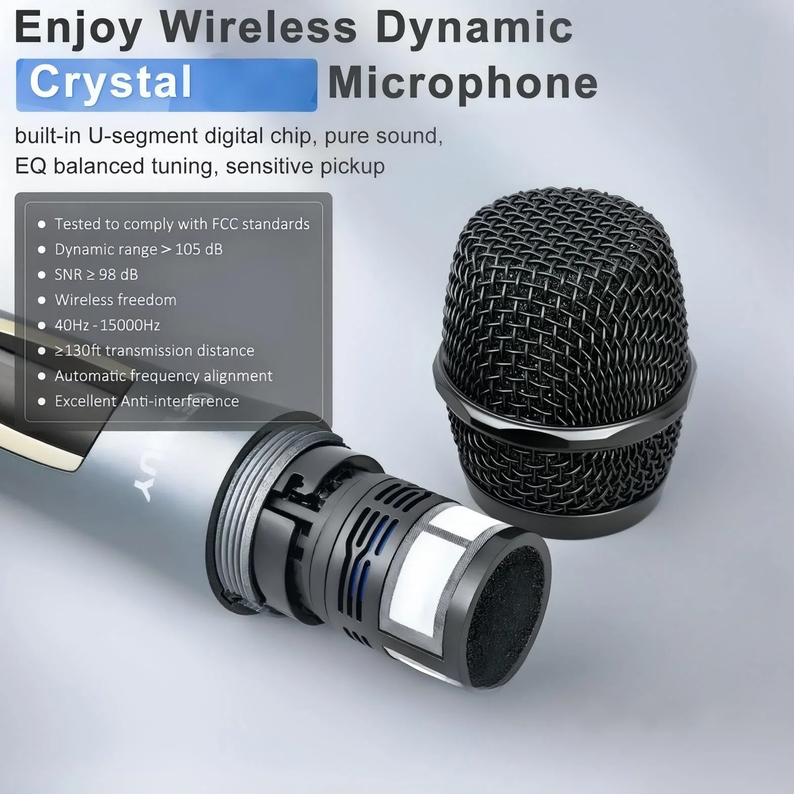 Karaoke con 2 Microfoni Wireless per Adulti, Altoparlante Bluetooth da 10" con potenza di picco di 550W, Sistema PA con TWS per Casa all'Aperto, Ruote Rotanti e Carrello, supporta USB/TF/REC/AUX/FM