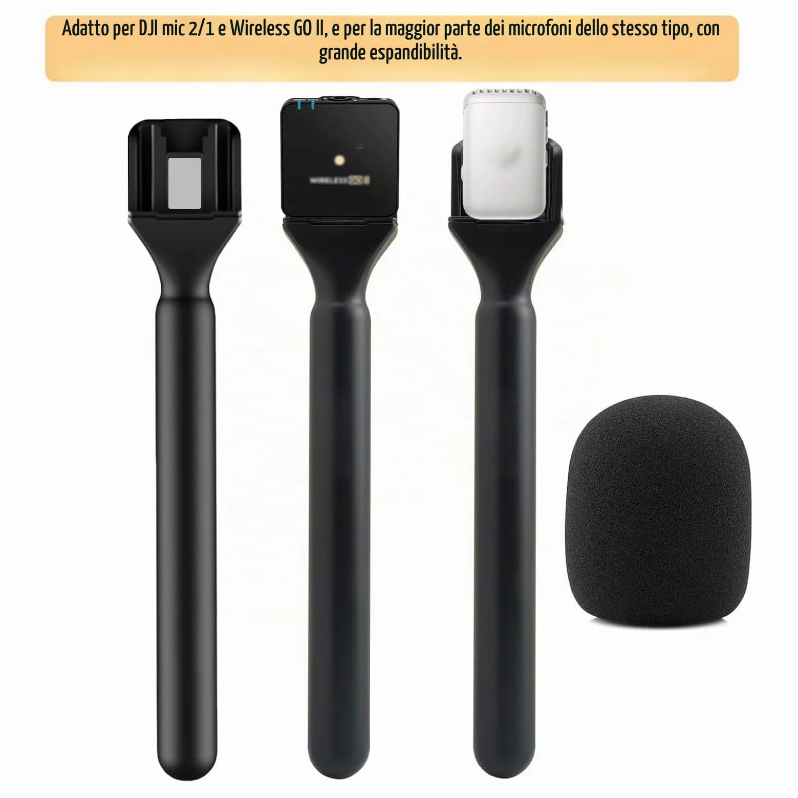Magnético Supporto per DJI Mic 3/Mini/1/2/Rode Wireless GO II/Insta360 X5 Air Manico Rig Mic Flag Intervista Lavalier Microfono Wireless Adattatore Supporto Portatile per Hollyland Lark M1/per Synco