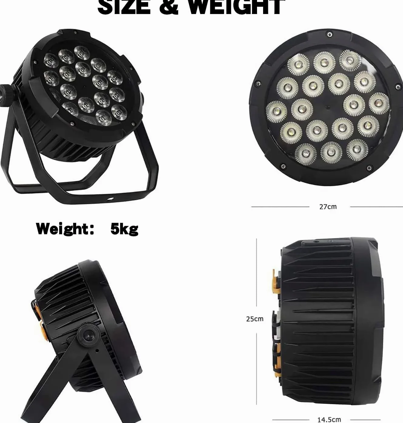 SHEHDS Par Luce IP65 Impermeabile Esterna LED 7x18W RGBWA+UV Stage Wash/Strobe Light DMX512 Suono Attivato Uplight Fanless Silenziato DJ per Natale Spettacolo Matrimonio