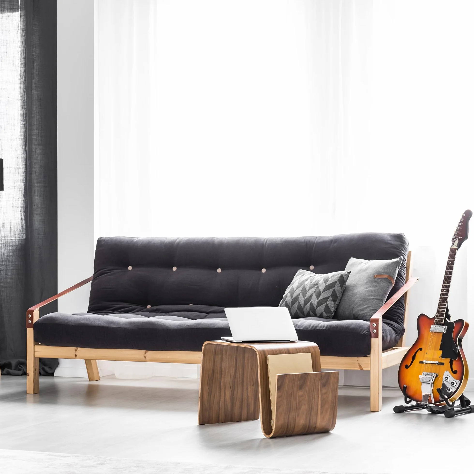 KEPLIN Supporto per chitarra con telaio A (nero) Supporto pieghevole per chitarra elettrica, supporto universale per chitarra elettrica, adatto a tutte le chitarre acustiche elettriche e bassi A