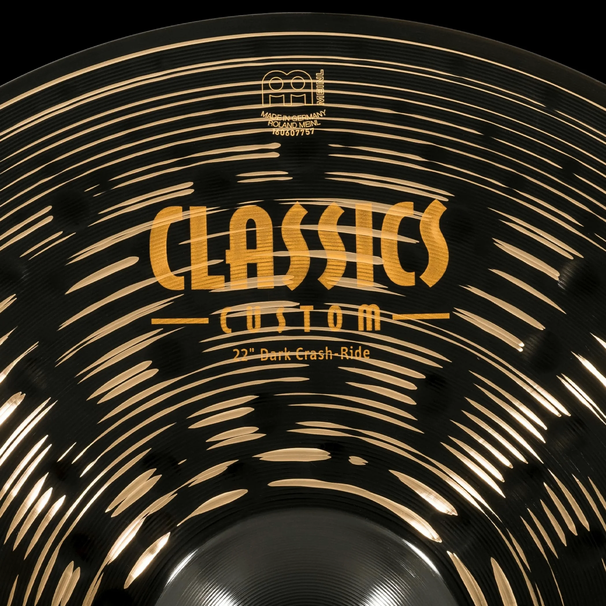 Meinl Cymbals Classics Custom Dark Piatto Crash-Ride 22 pollici (55,88cm) per Batteria - Bronzo B12, Finitura Scura, Prodotto in Germania (CC22DACR)