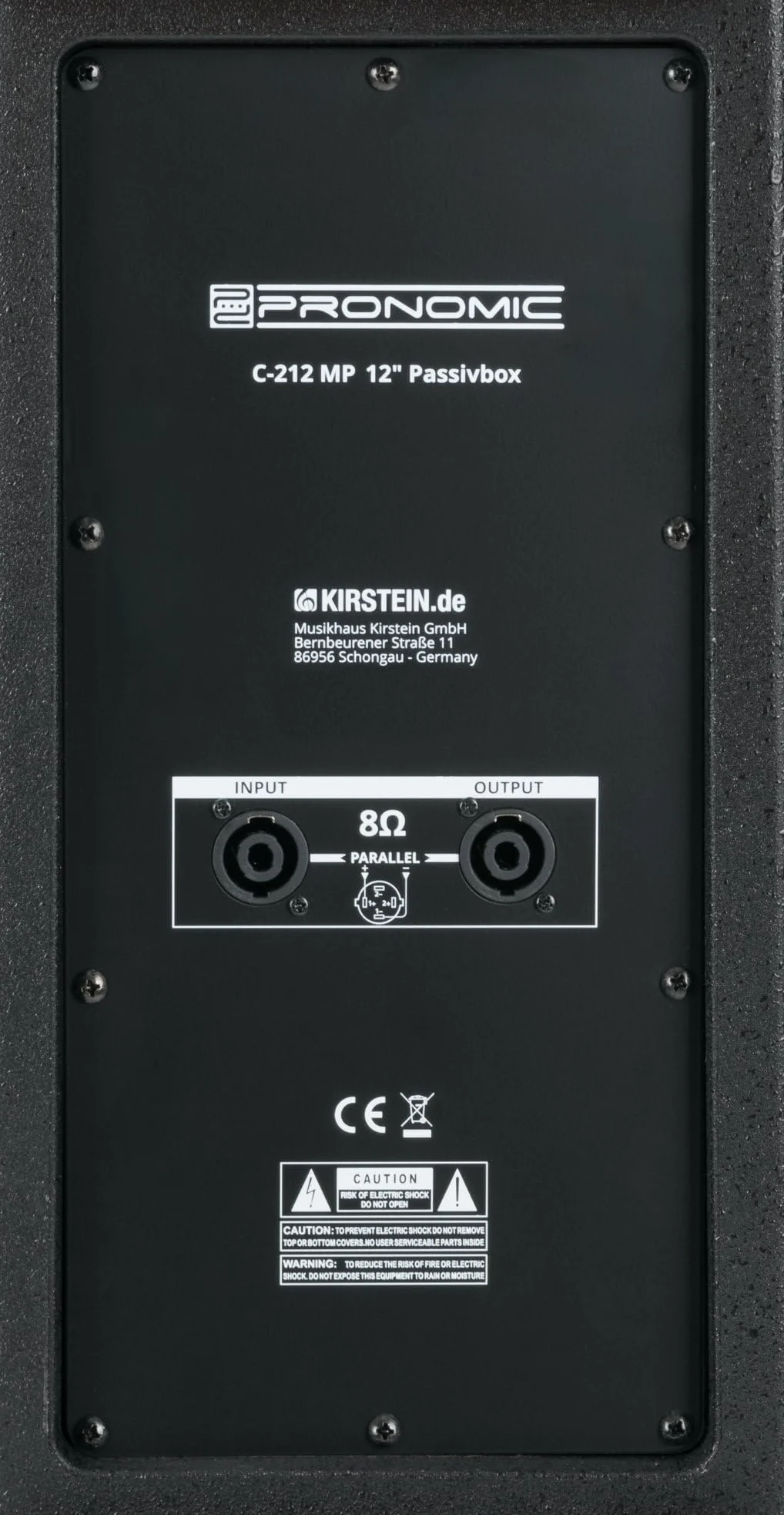 Pronomic C-212 MP 12" Set Stereo di Casse Passive - 2 casse passive 2-vie - Potenza: 300 Watt ciascuna (RMS), 1200 Watt (Peak) - Impedenza: 8 Ohm - Livello massimo di pressione sonora: 126 dB - Nero