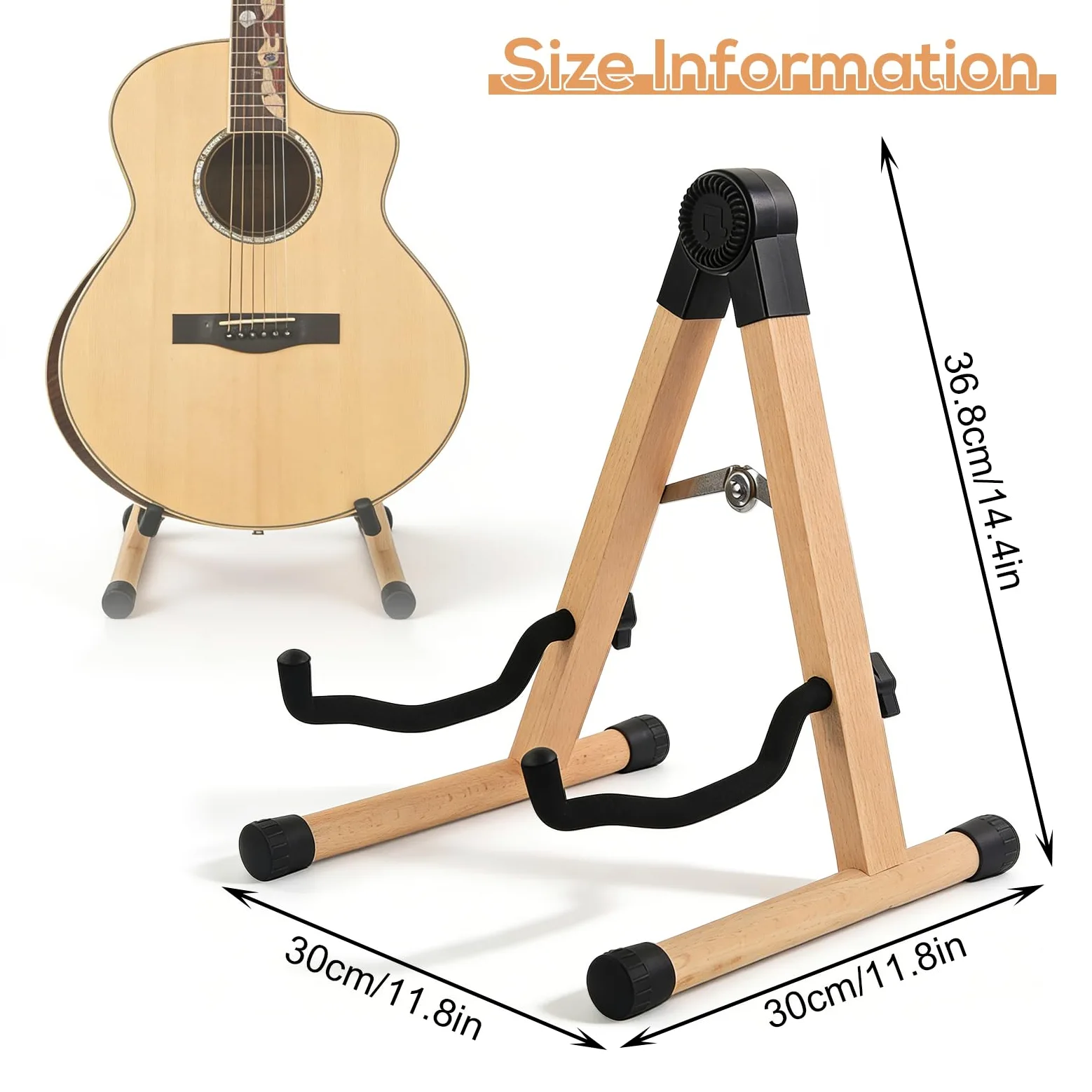Supporto per chitarra in legno, per violoncello con supporto ad arco e schiuma imbottita, supporto pieghevole per chitarra acustica, in legno a forma di A, realizzato a mano, per chitarra elettrica