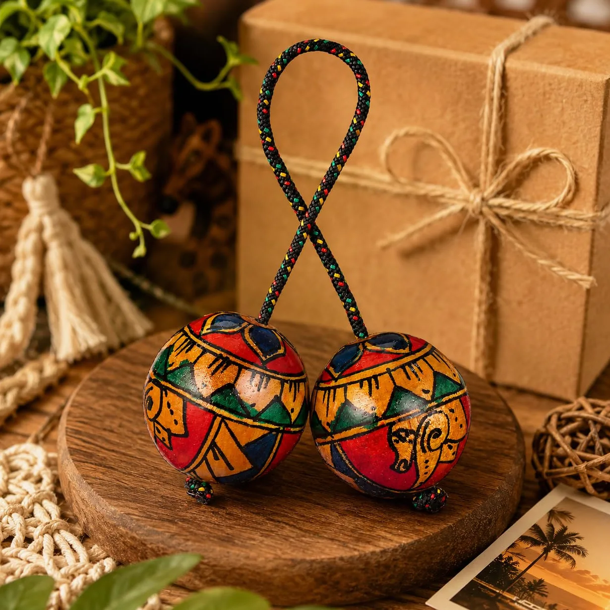 Garneck Asalato Strumento in Legno - Kashaka Ritmico Africano per Adulti e Bambini - Shaker a Mano per Amanti della Musica e Principianti, Ideale per Scuotere e