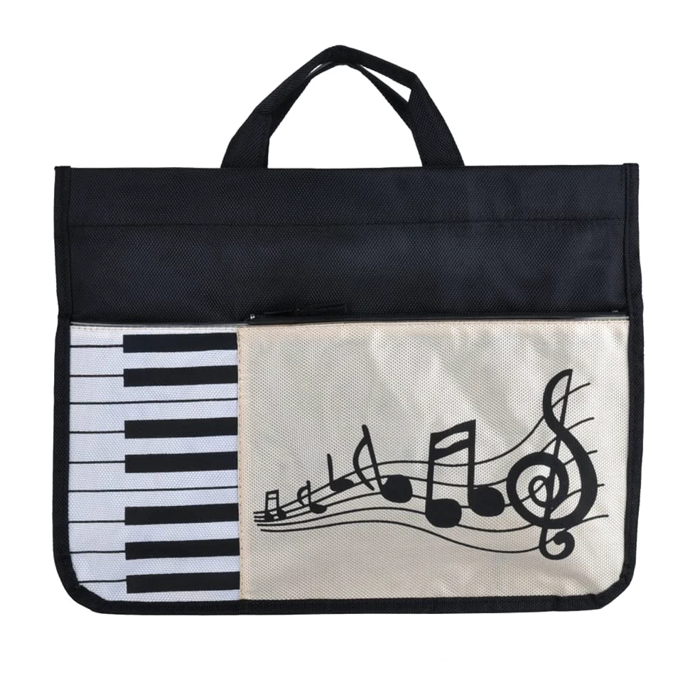 Music Bag - Borsa per la musica, in cotone spesso, con motivo musicale, motivo note, a, 1