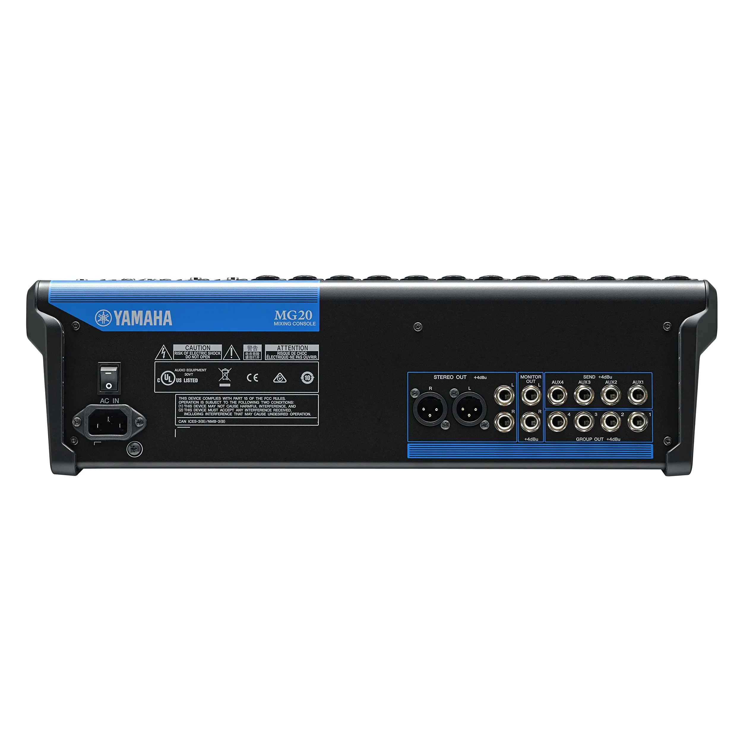 Yamaha MG20 Mixer Audio - Console di Mixaggio Compatta con 20 Canali d'Ingresso e Preamplificatori Microfonici D-PRE