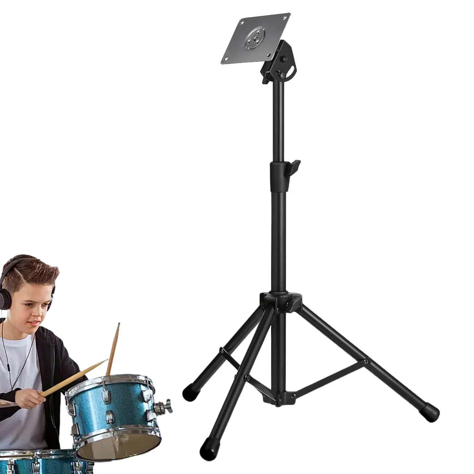 Tripode Di Tamburo - STANE SURNA | Supporto Per Drum Pad | Porta Del Rullante Elettronico Con Altezza Regolabile, Esagonale E Viti | Porta Rack Per Attrezzatura Per Esercitazioni Per Esercitars