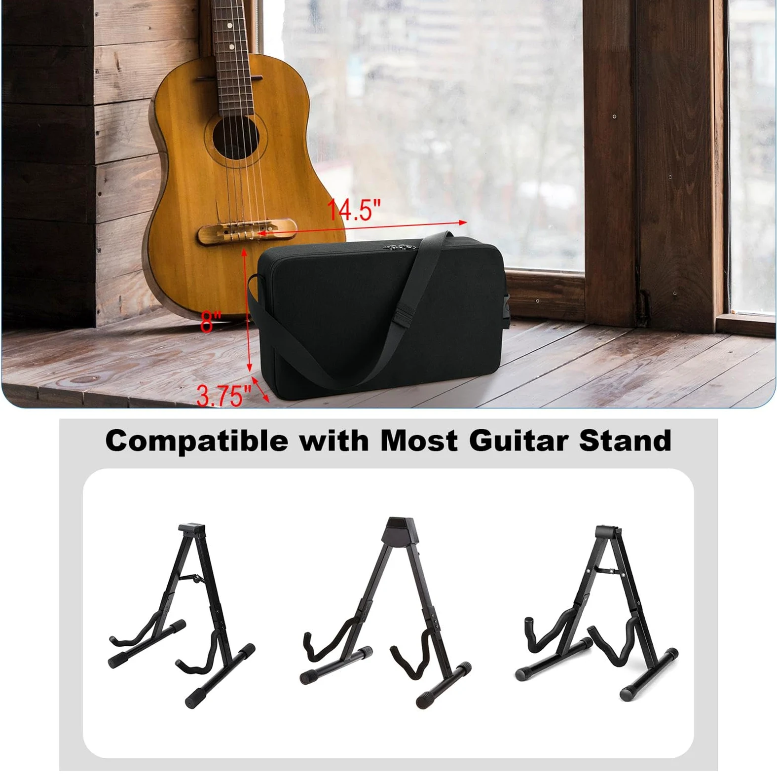 Borsa per il trasporto del leggio con tracolla, borsa per leggio musicale, borsa impermeabile per per strumenti, custodia per strumenti di grande capacità (nero) per musicisti e