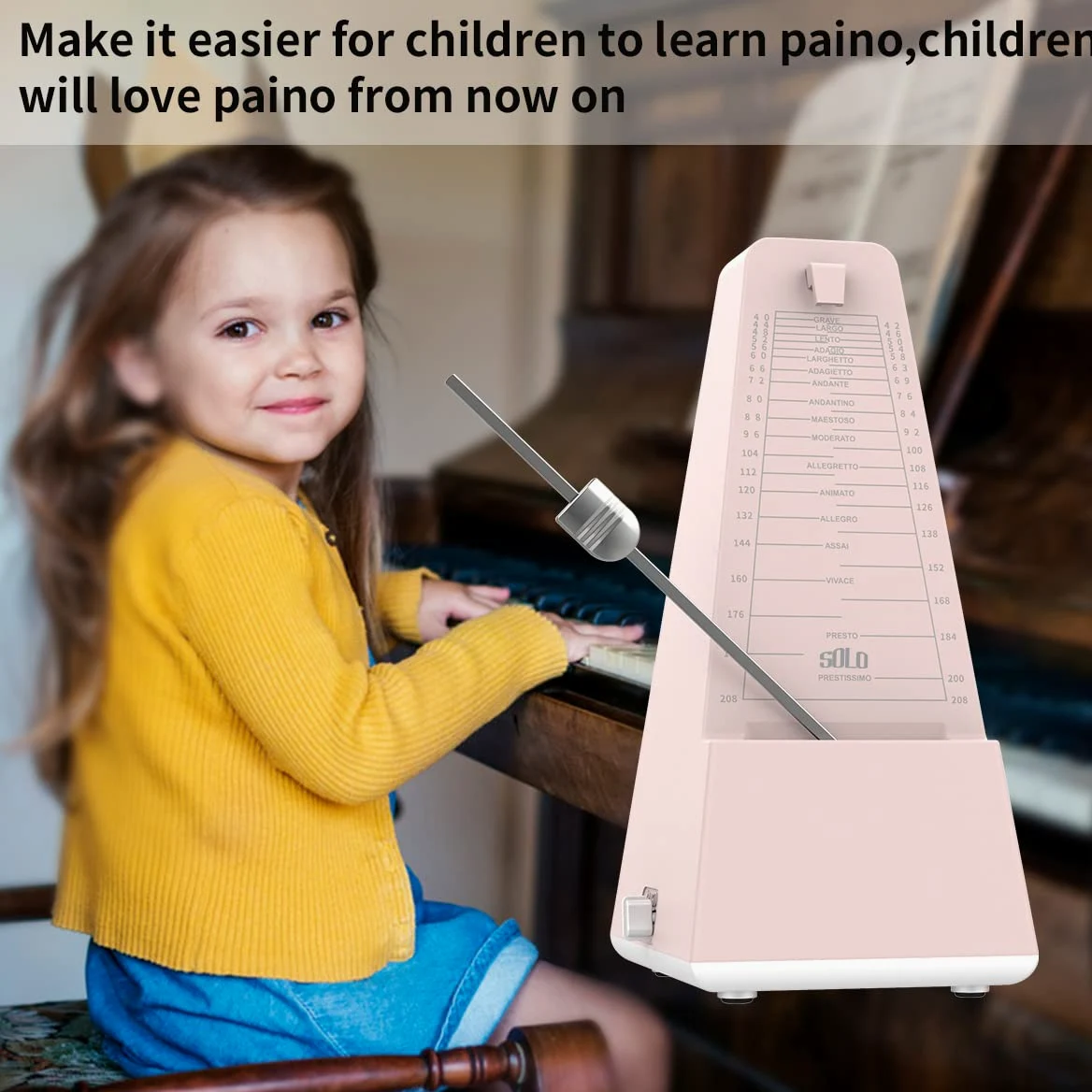 SOLO Metronomo Meccanico,suono forte, ritmo accurato, adatto per pianoforte, chitarra, batteria, sassofono, violino, ecc