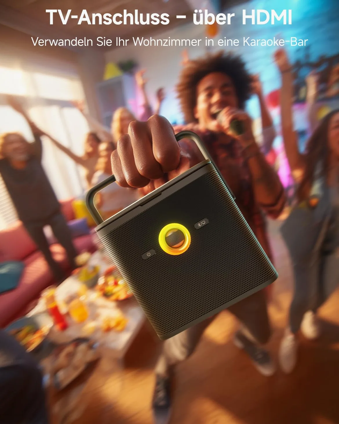 Ikarao Macchina per karaoke per adulti, con schermo di visualizzazione dei testi, tablet per karaoke da 32 GB, 2 microfoni wireless, altoparlante per karaoke con equalizzatore automatico, connessione