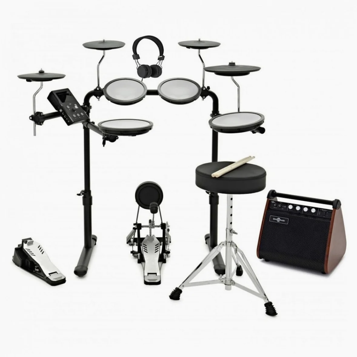 VISIONDRUM-PRO Batteria elettrica con cuffie - Mesh Pads Batteria elettronica per bambini e adulti