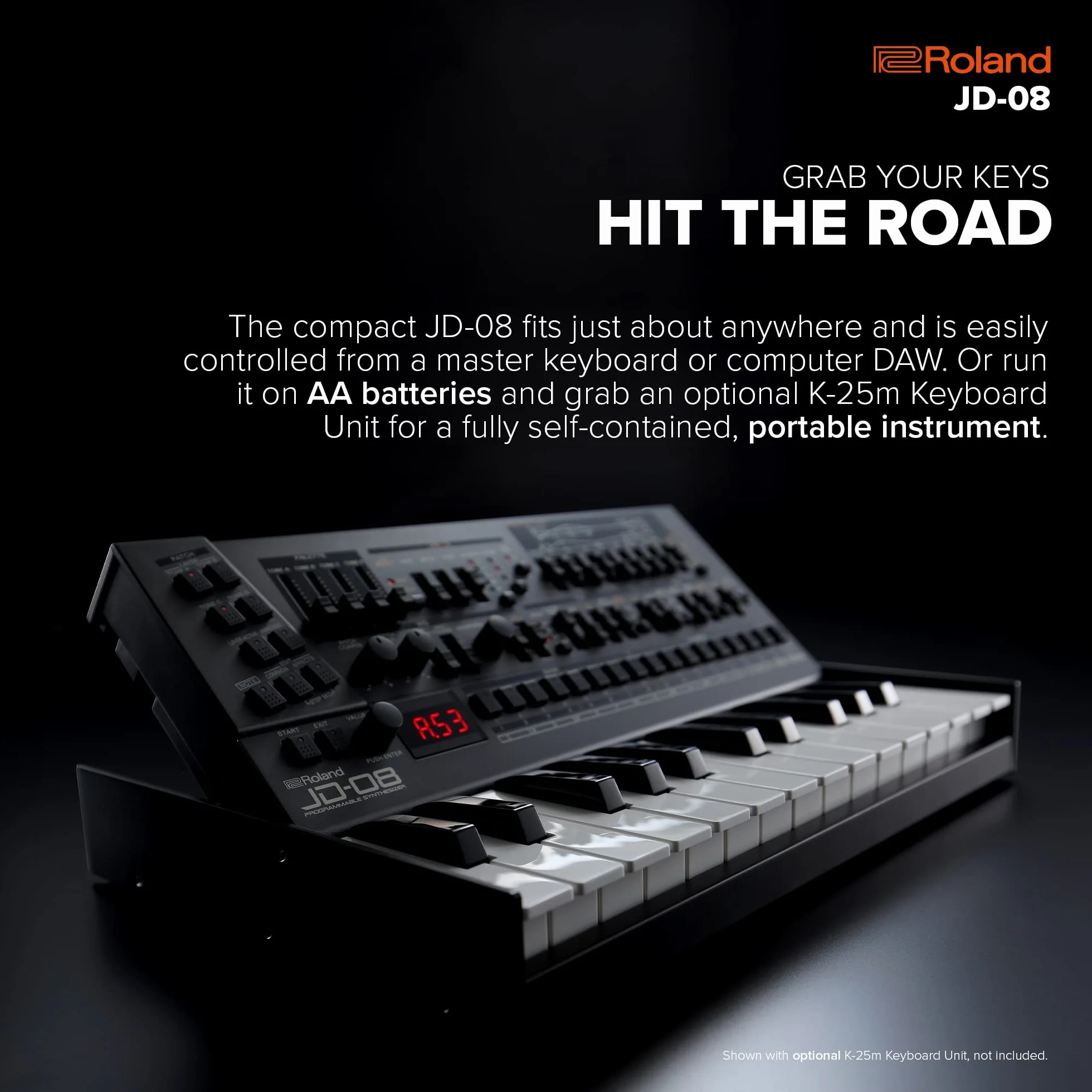 Roland JD-08 Modulo Sonoro Sintetizzatore Boutique – Riedizione Moderna e Compatta del Leggendario Roland JD-800 degli anni '90 con Nuovi Effetti, Sequencer Polifonico e Molto Altro
