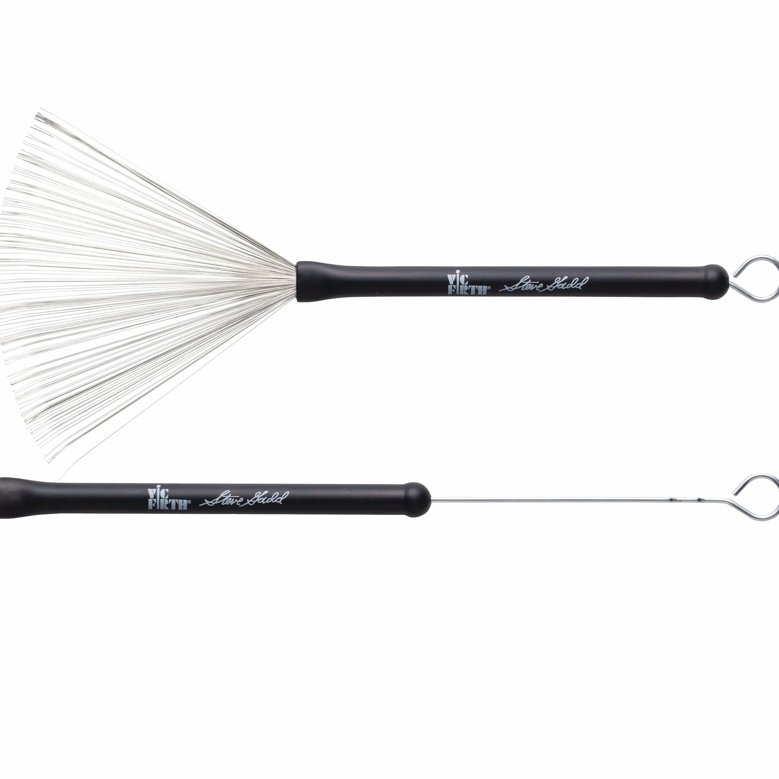 Vic Firth - Spazzole Metallica Retrattile Serie Signature - Steve Gadd - Impugnatura Nere