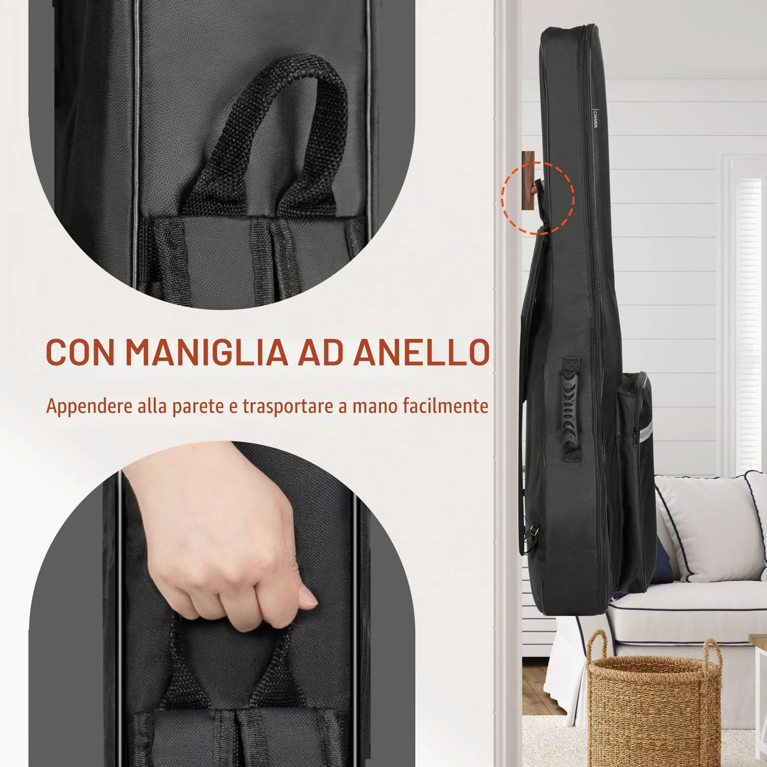 CAHAYA Borsa per Chitarra Classica con Tasca Frontale Grande per Spartiti Custodia per Chitarra Classica Moedllo CY0288