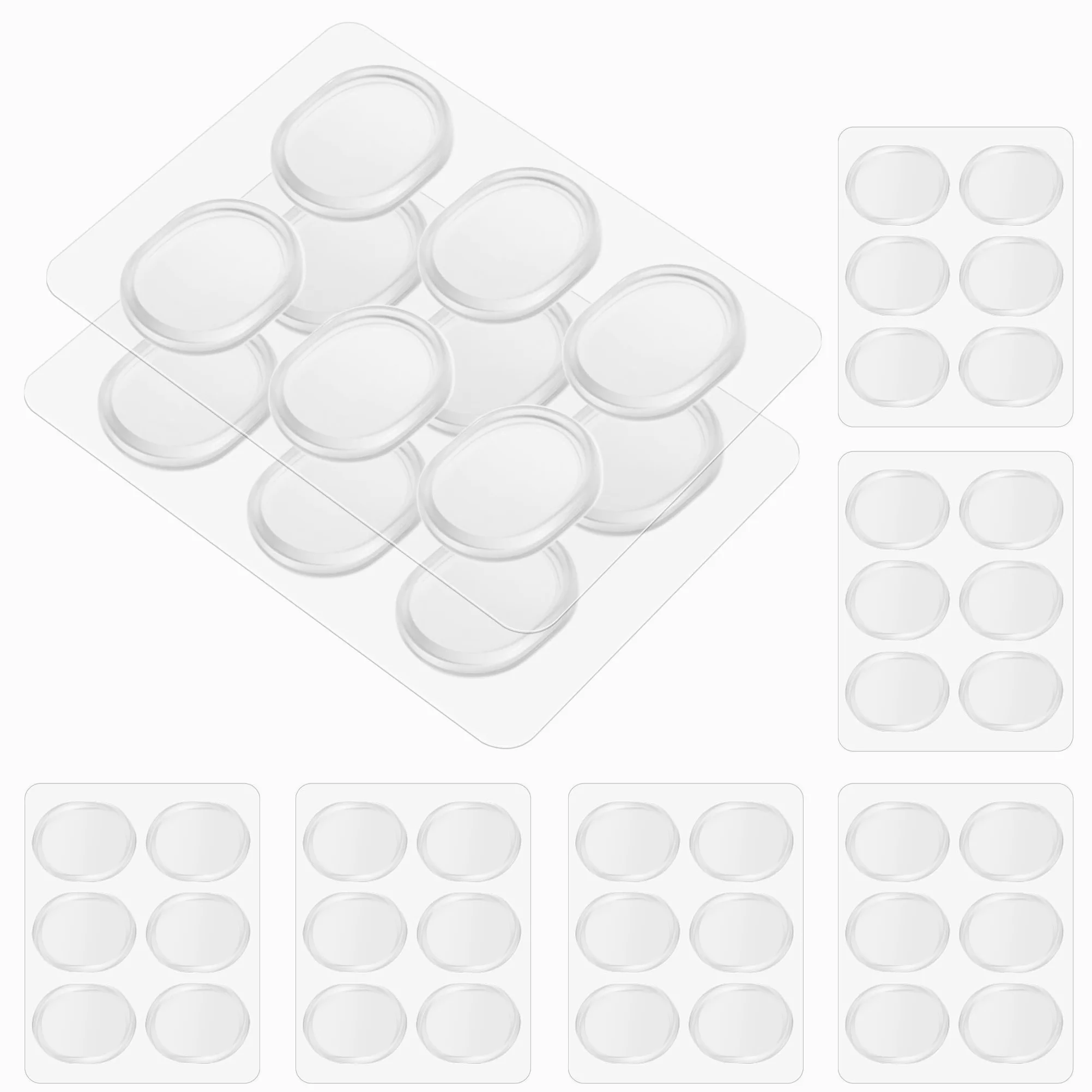 Flexzion Cuscinetti in gel per tamburo, 48 pezzi, trasparenti, smorzatori di risonanza, controllo oververtone, lavabili, resistenti, adesivi, riutilizzabili, per smorzare la testa, set di piatti