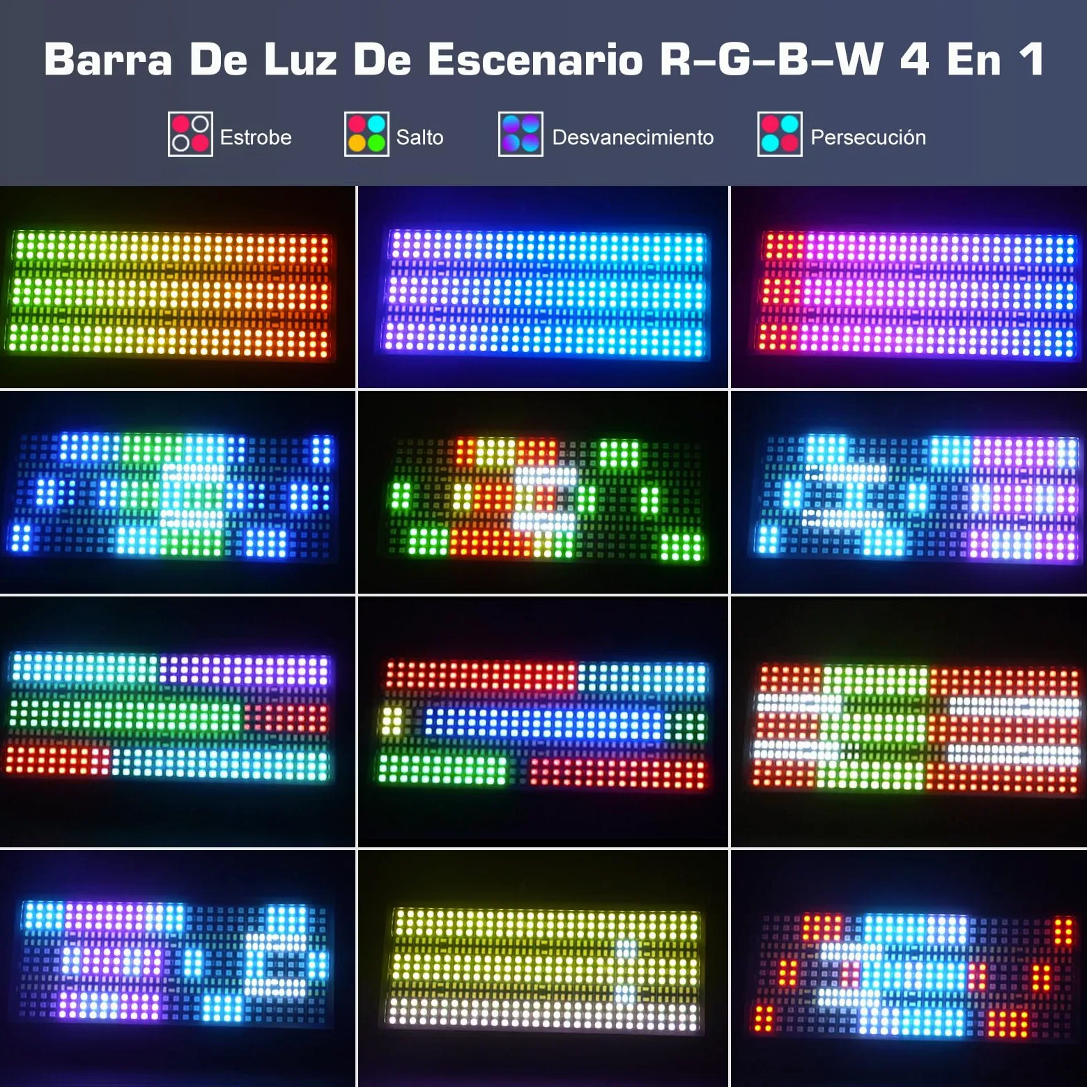 2 pezzi 150W LED RGBW Wallwasher 450 LEDs Barra Luminosa Stroboscopica Effettouce Luce da discoteca con Telecomando per DJ Discoteca Luci da Palco Bar Interno ed esterno Illuminazione