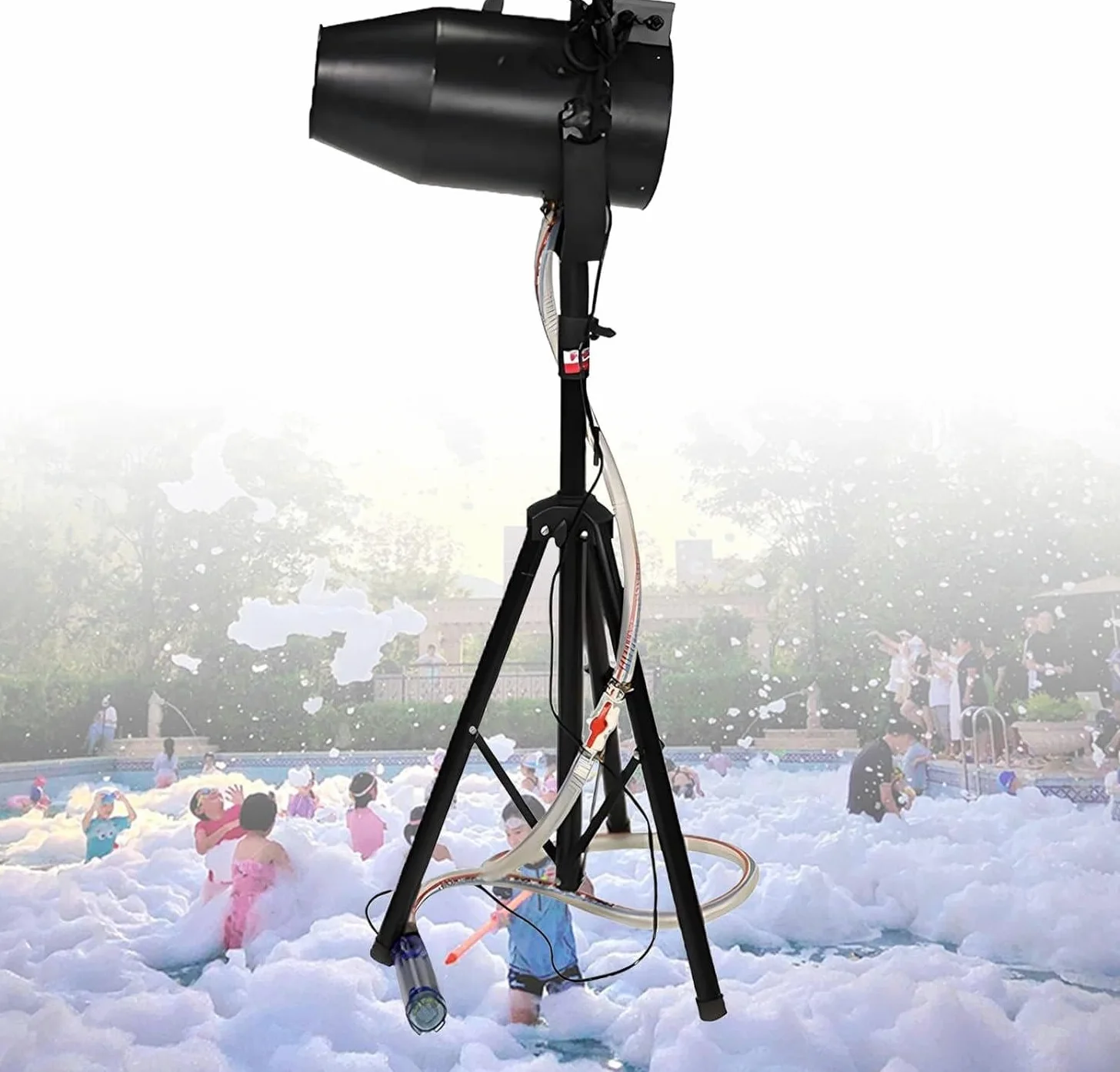 Party Macchina Schiuma, Cannone Schiuma Feste, Macchina Della Schiuma Spruzzo Fase, Sistemas Anti-Ostruzione, Pompa Acqua, Per Feste Estive All'Aperto E Divertimento In Piscina Per Bambini Black