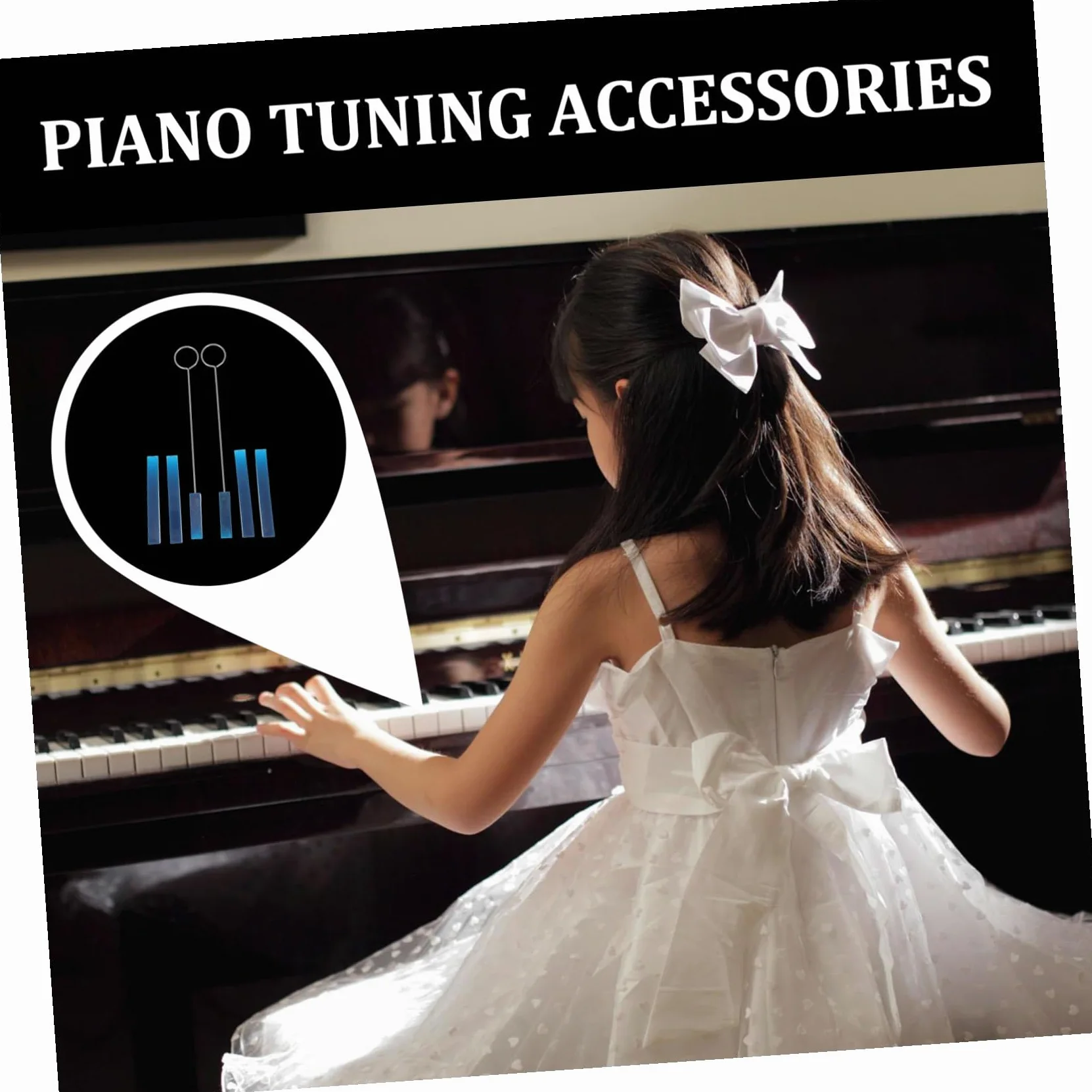 Kit di 6 Pezzi Sordine per Pianoforte in Gomma Liscia, Strumento Muto Inclinato per Accordatura Professionale, Accessori Compatti e Portatili per Manutenzione Pianoforti