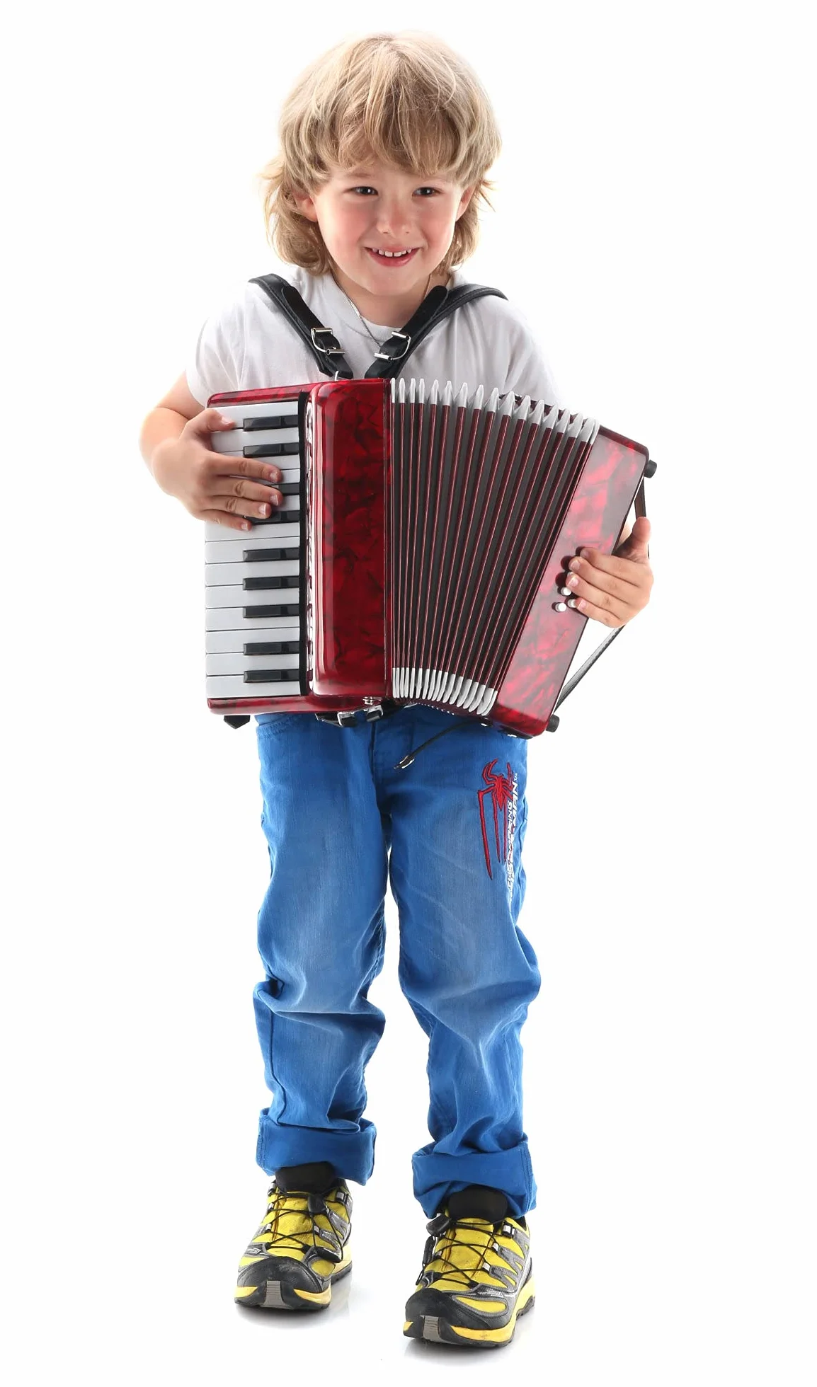 Classic Cantabile Secondo Junior Fisarmonica 8 bassi (22 tasti diatonici, 8 bassi, incl. tracolla e custodia) rossa