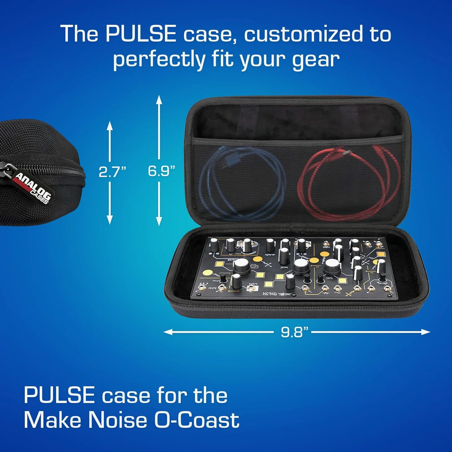 Analog Cases PULSE Case per dispositivi MakeNoise 0-Coast o simili (borsa da trasporto in resistente EVA/Nylon stampato, con robusta impugnatura in gomma), Nero