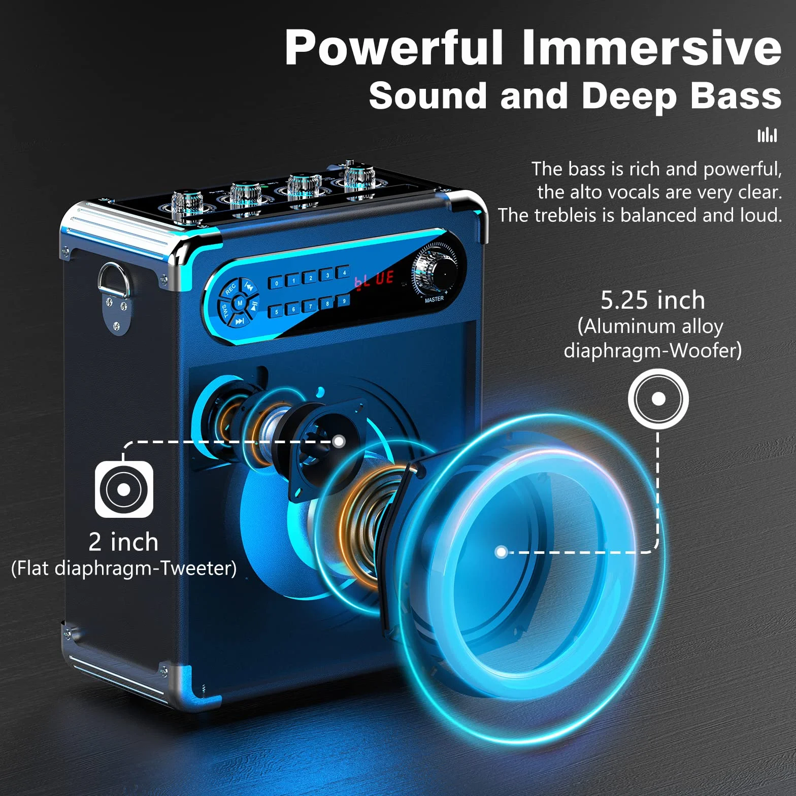 JYX Karaoke con 3 Microfoni UHF Wireless per Adulti, 400W Cassa Bluetooth 5.3 Sistema PA Portatile, Professionale Completo, Casse Karaoke con Microfono Supporto TWS/USB/TF/AUX/FM